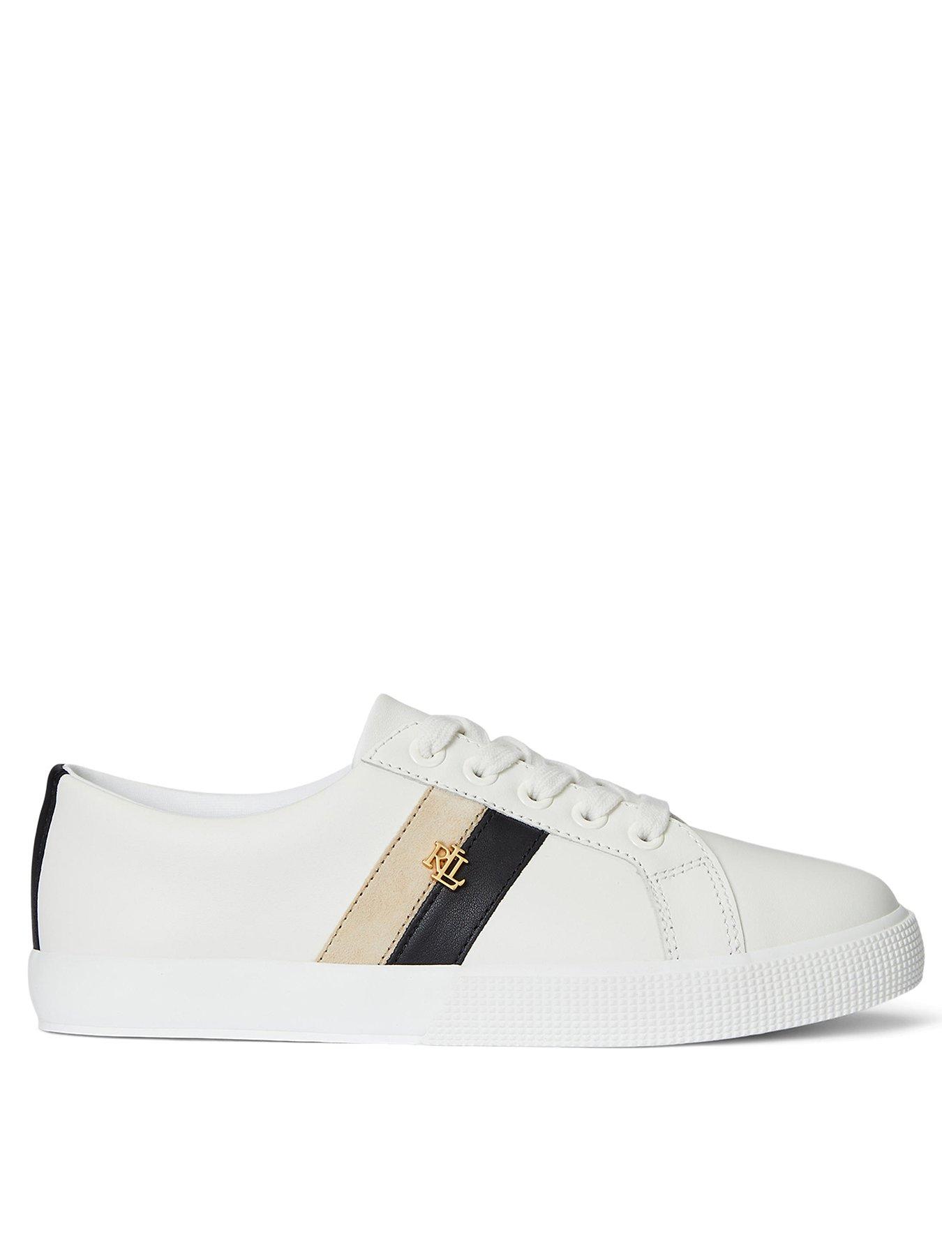 Image 1 of 4 of Lauren by Ralph Lauren Janson Laced Sneakers - White