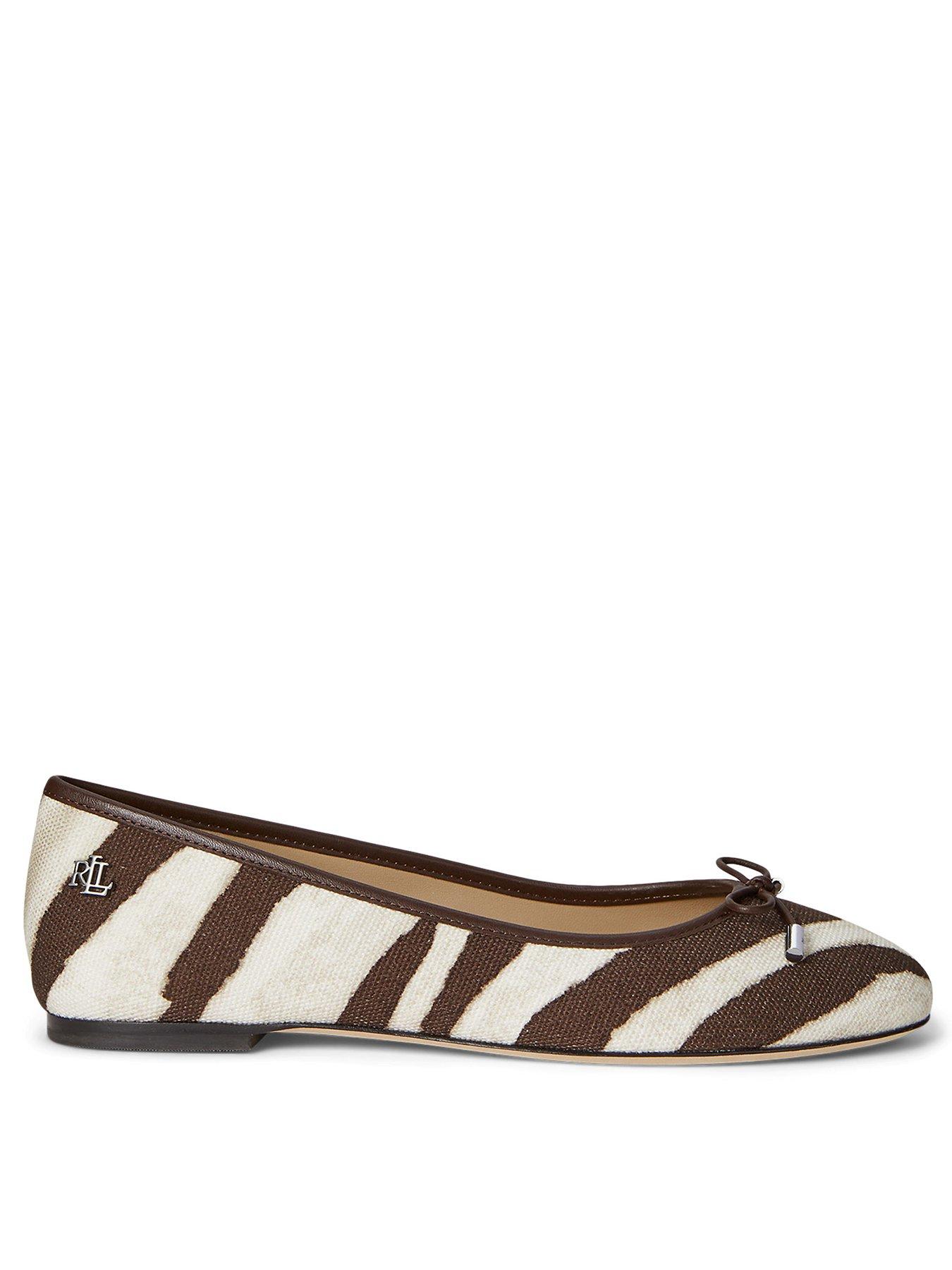 Lauren by Ralph Lauren Jayna Zebra-Print Canvas Flats