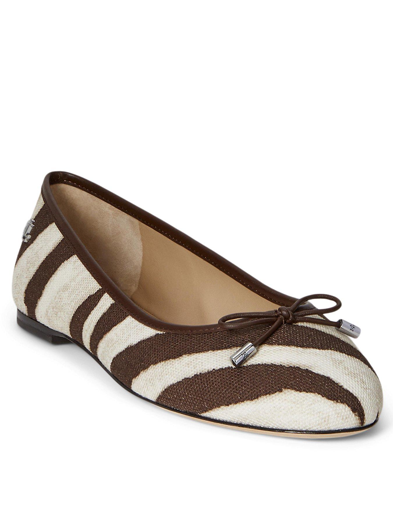 Image 2 of 4 of Lauren by Ralph Lauren Jayna Zebra-Print Canvas Flats