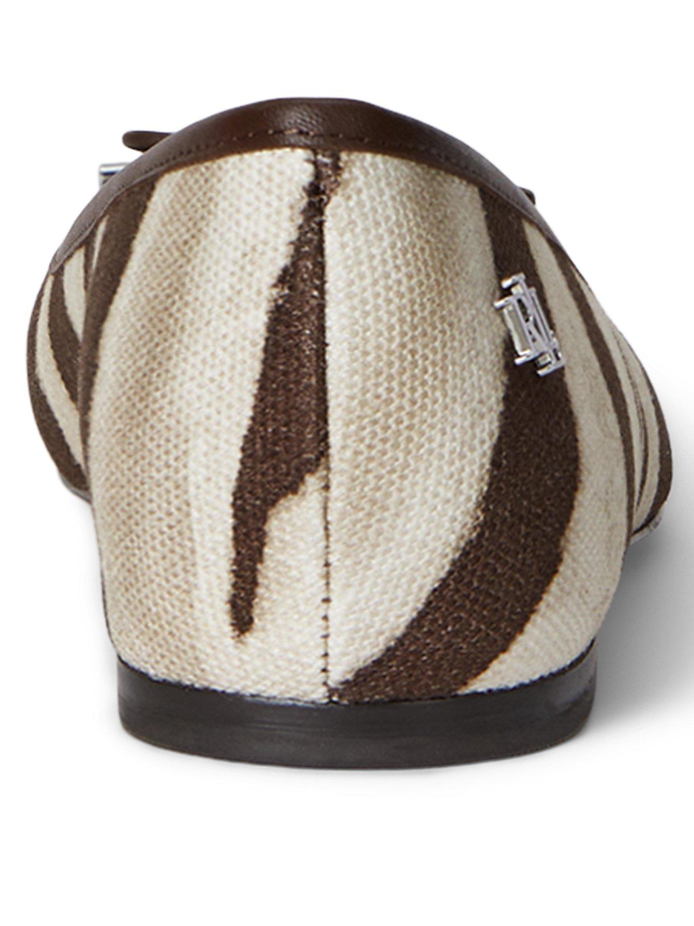 Image 3 of 4 of Lauren by Ralph Lauren Jayna Zebra-Print Canvas Flats