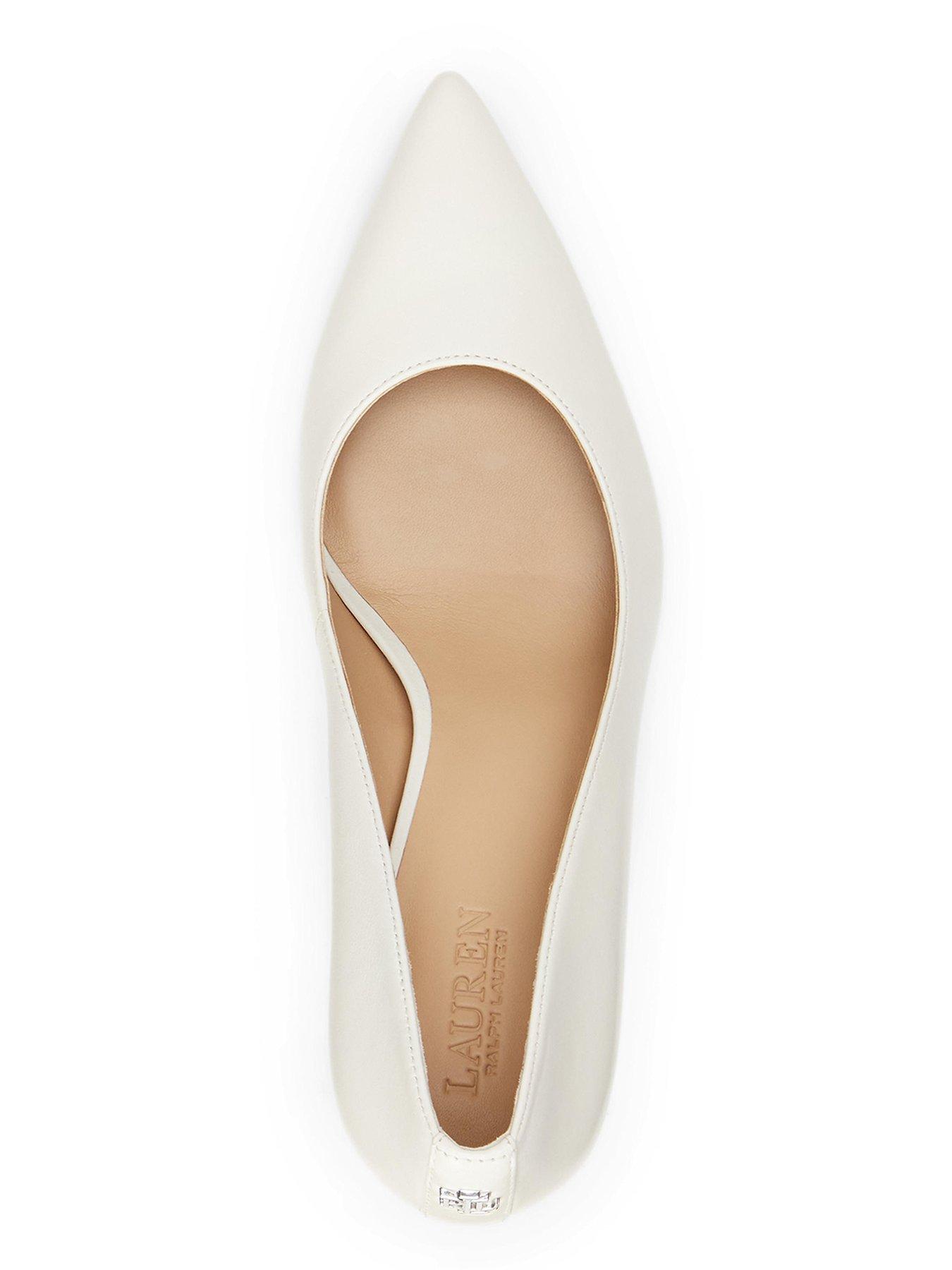 Image 4 of 4 of Lauren by Ralph Lauren Lanette Nappa Leather Pumps - White
