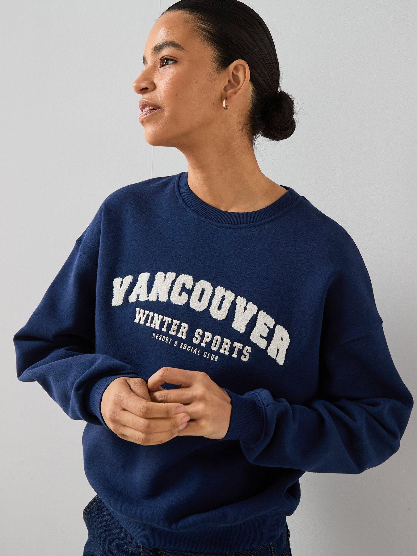 Image 1 of 7 of The Very Collection Vancouver Graphic Sweatshirt - Navy