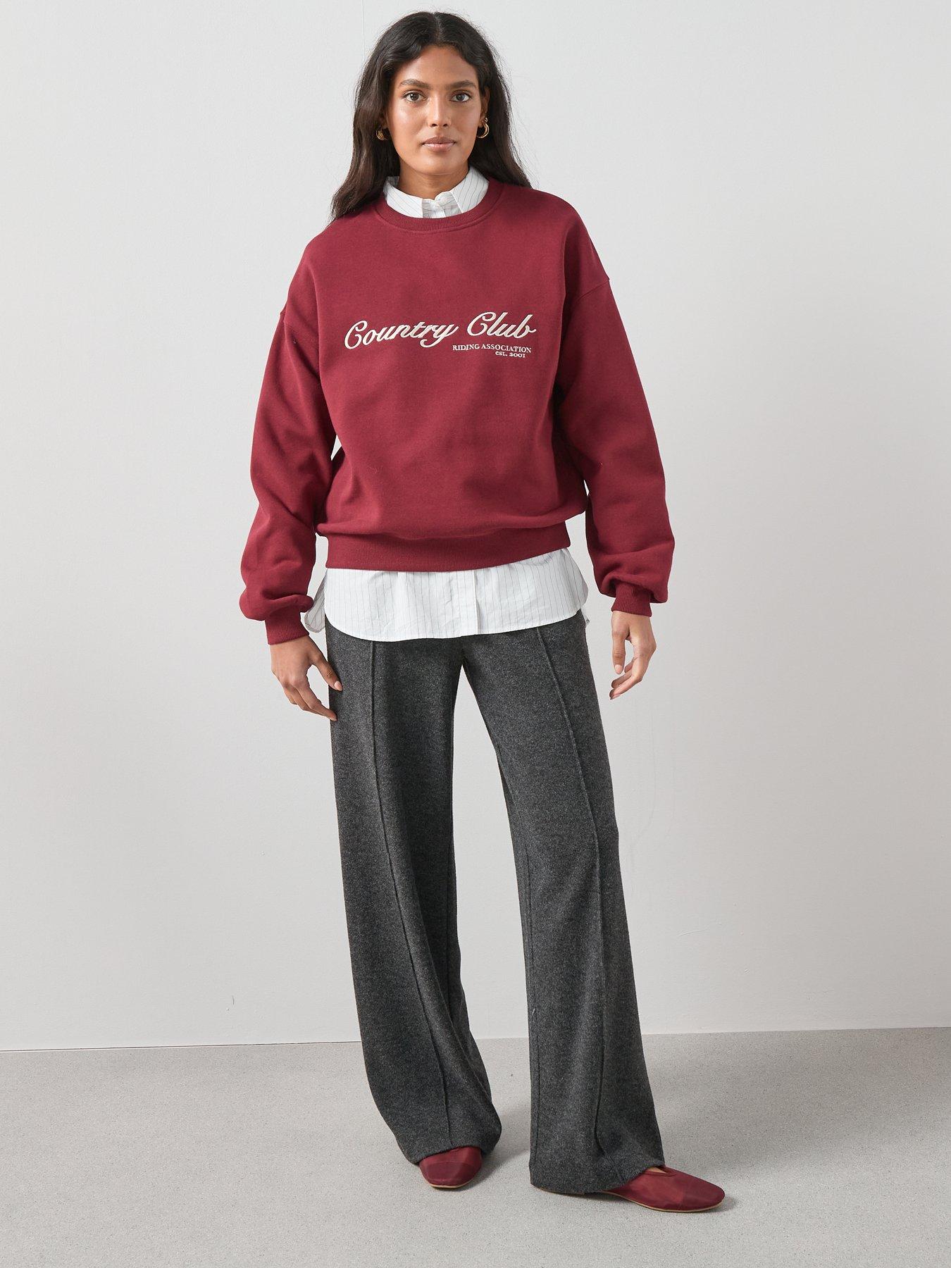 Image 3 of 7 of The Very Collection Country Club Graphic Sweatshirt - Burgundy