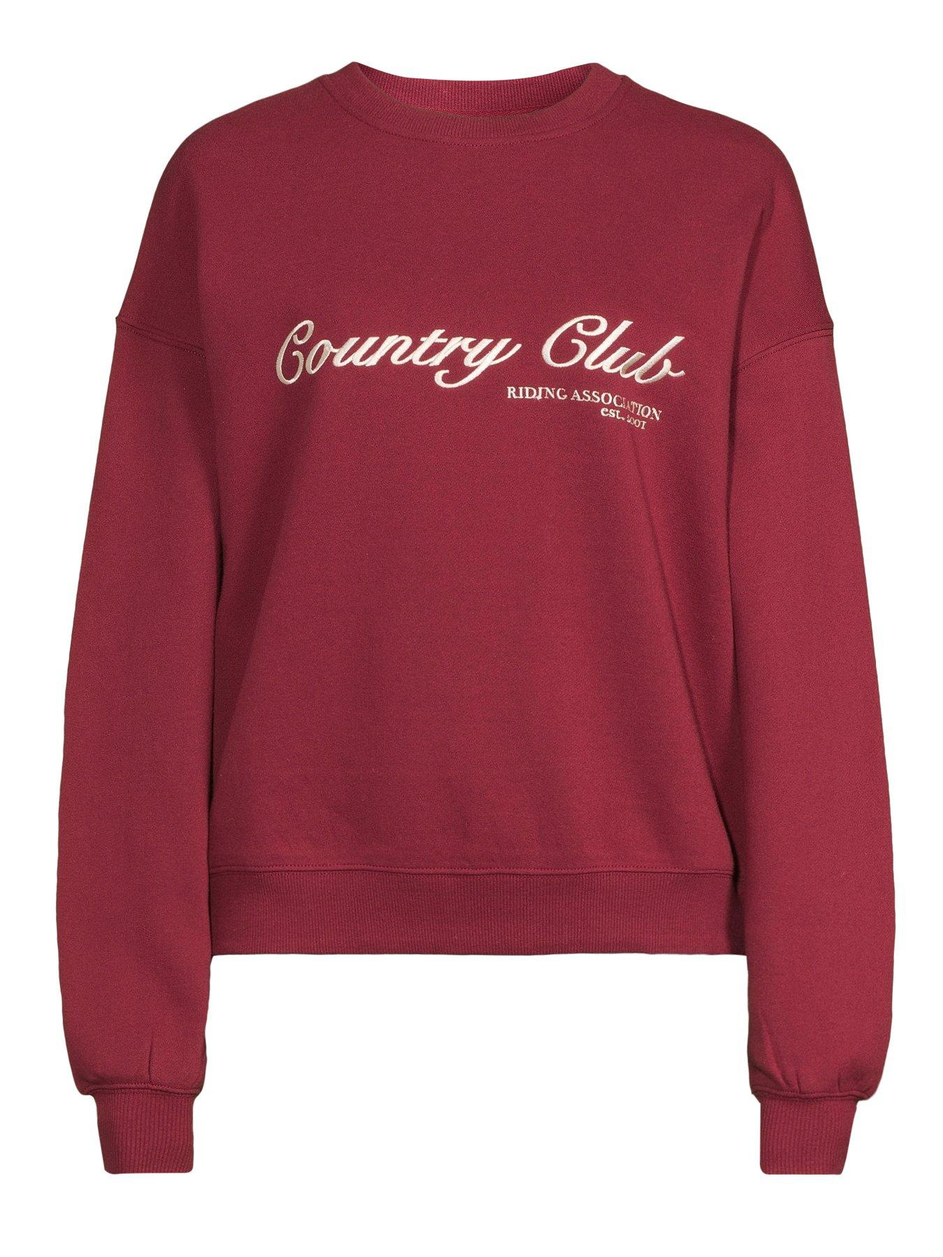 Image 7 of 7 of The Very Collection Country Club Graphic Sweatshirt - Burgundy