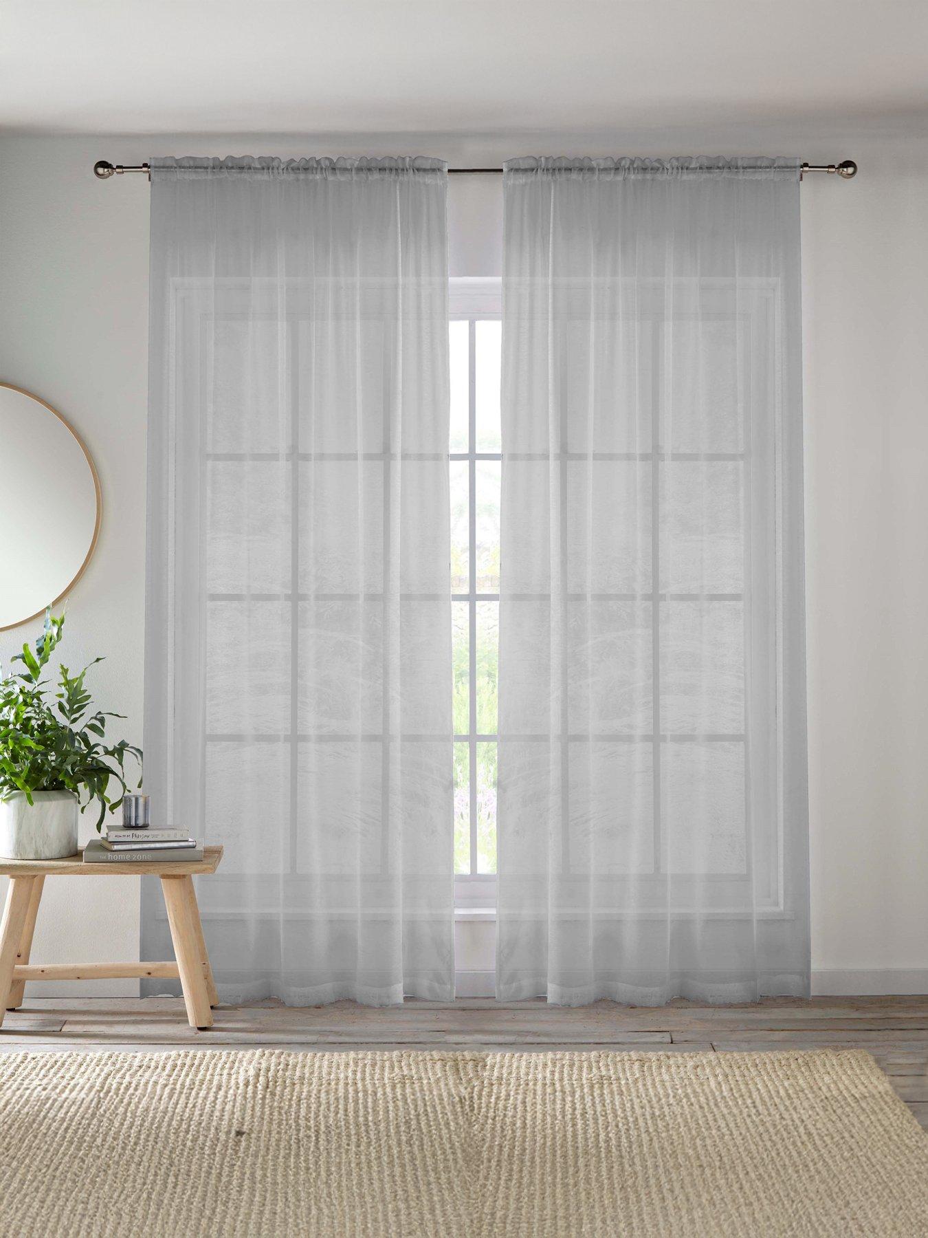 Image 1 of 4 of The Very Collection Slot Top Voile Panel Pair 57x48
