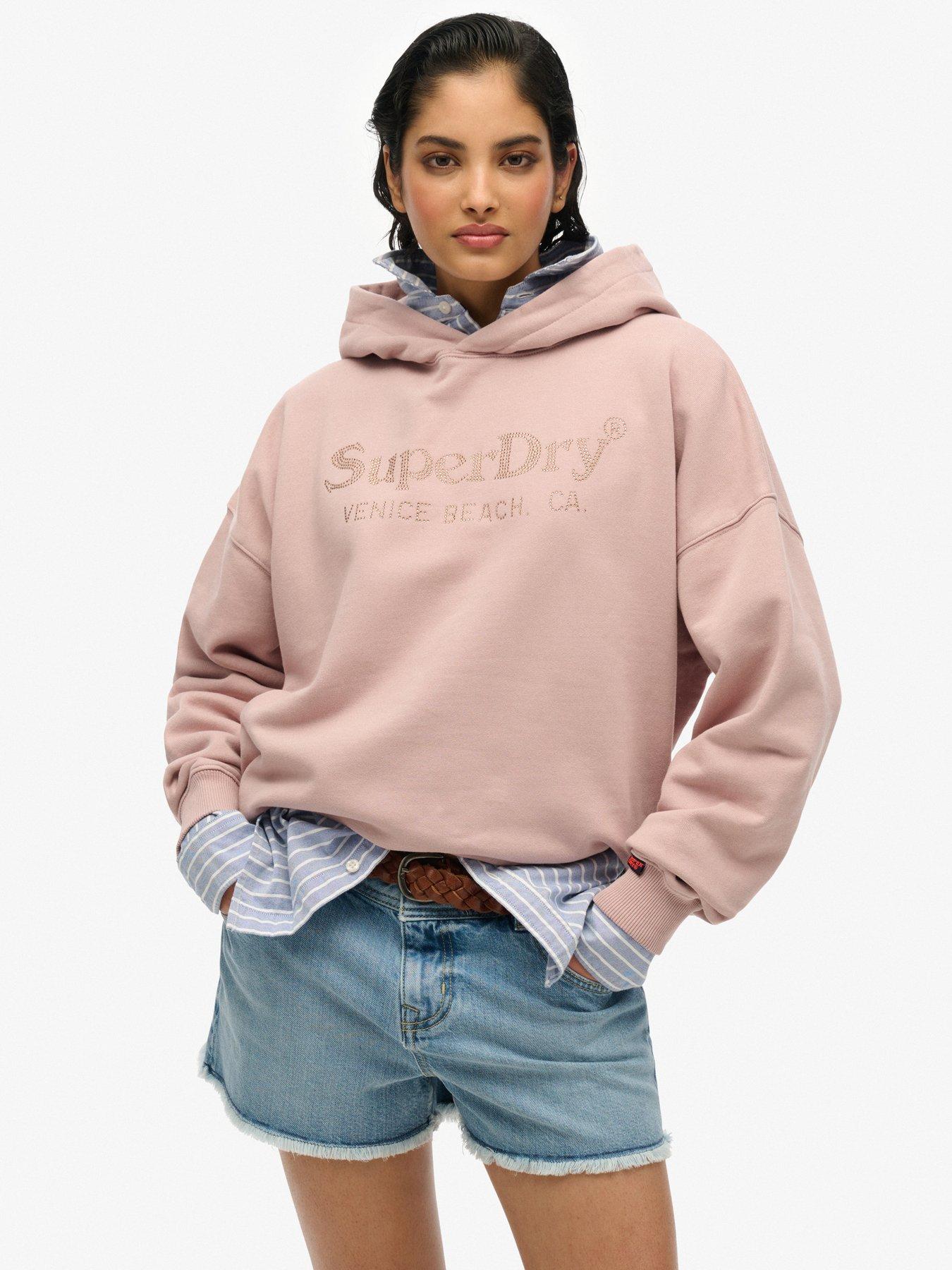 undefined Venue Metallic Relaxed Hoodie - Beige
