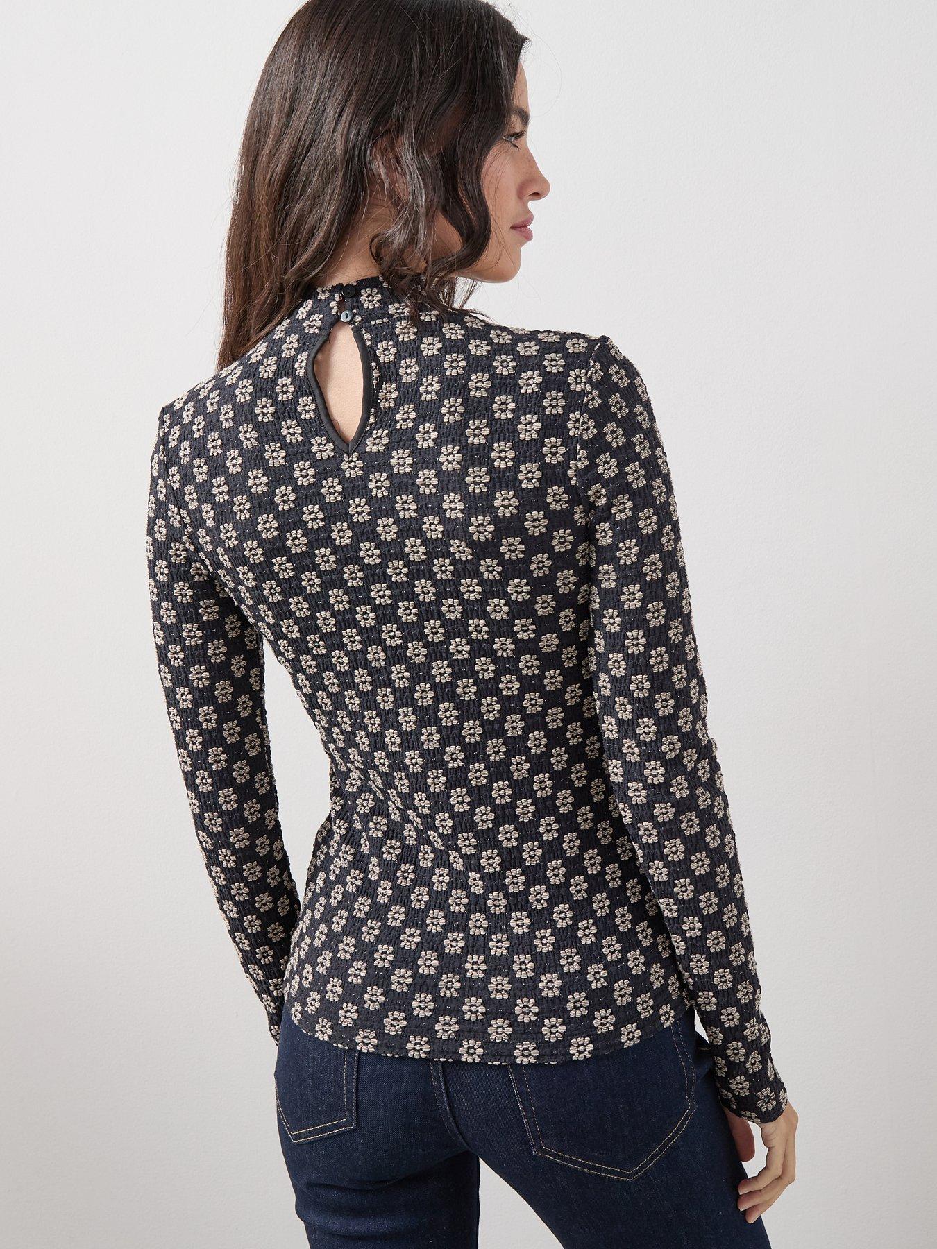 stillFront image of the-very-collection-high-neck-floral-top-multi