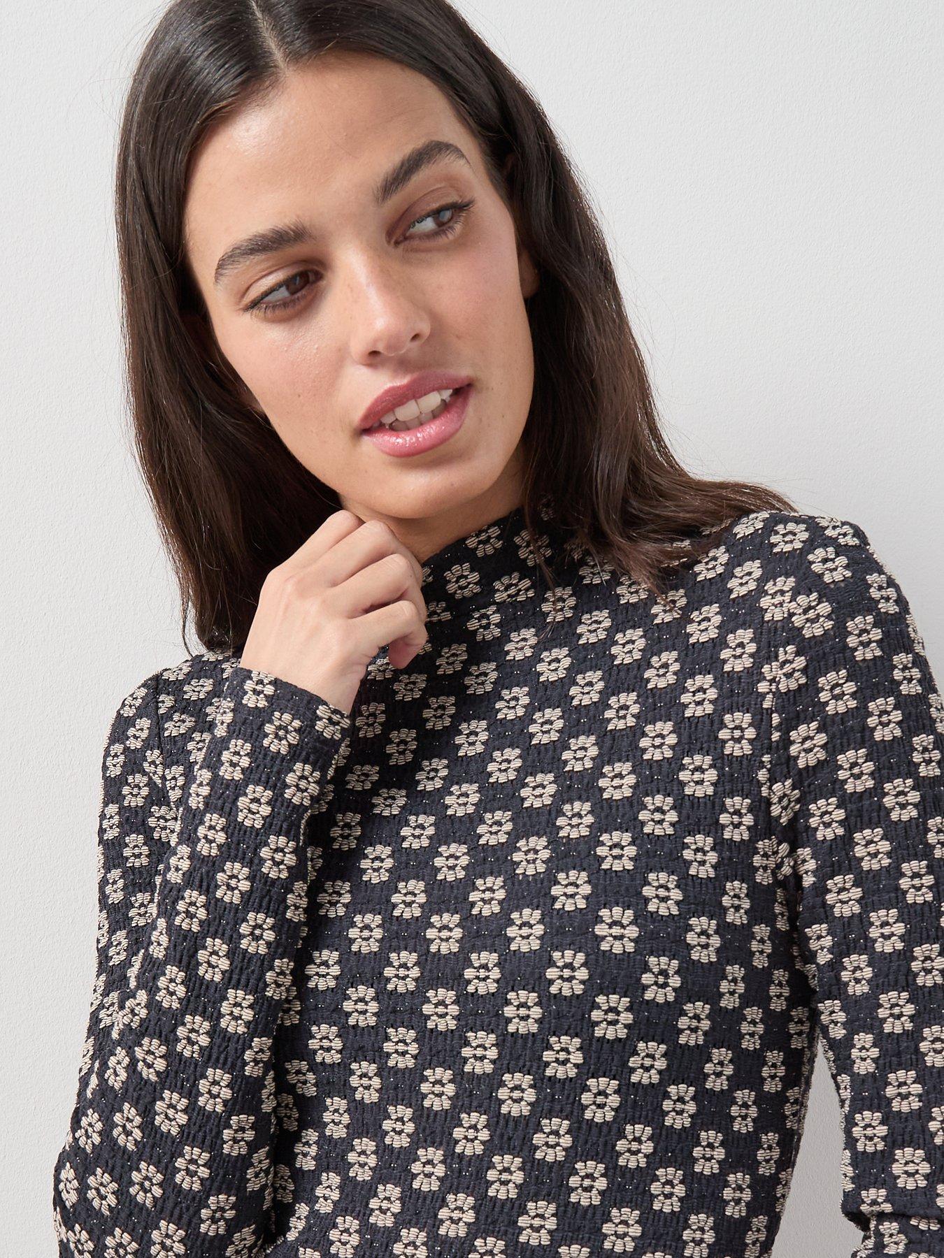  image of the-very-collection-high-neck-floral-top-multi