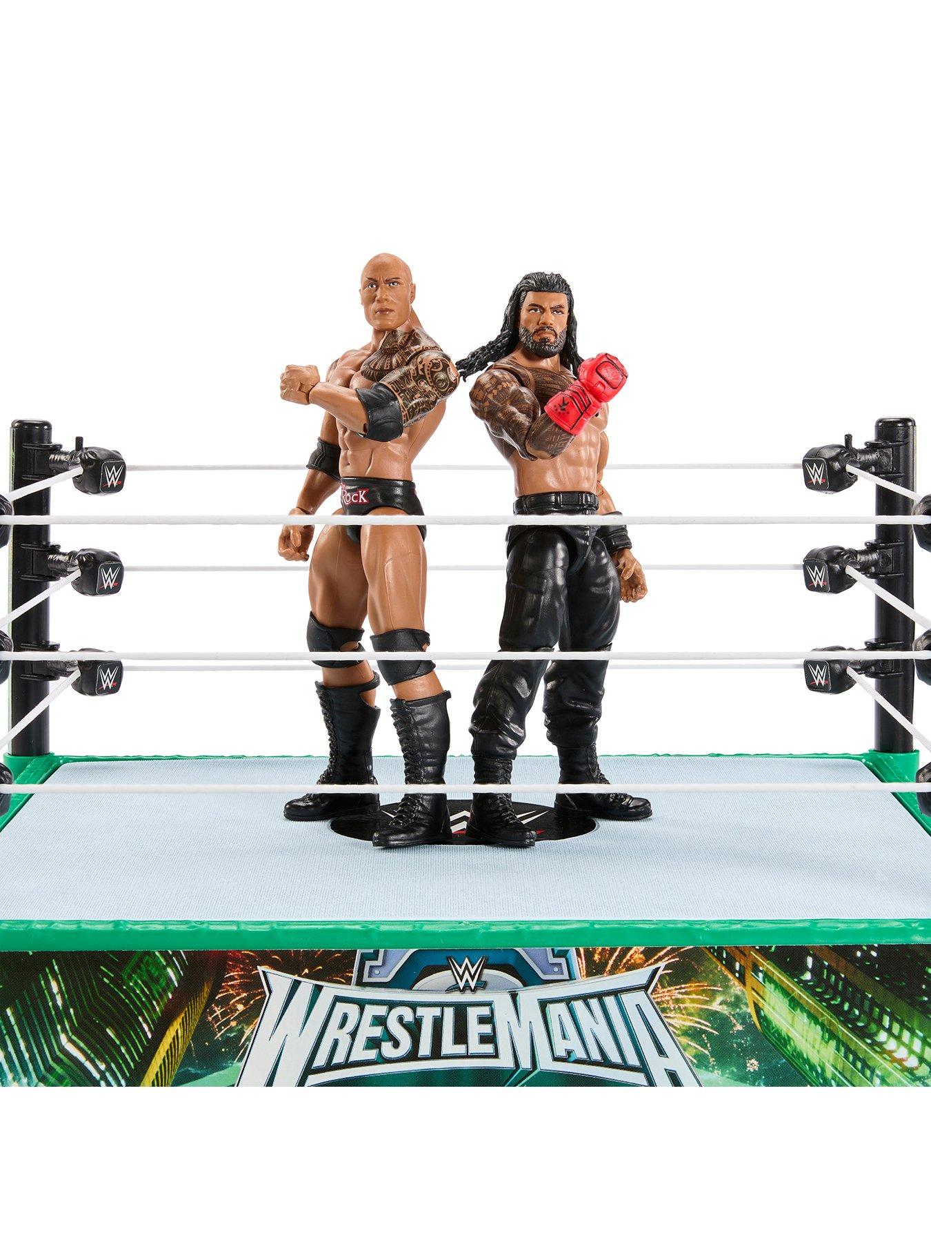 Image 2 of 5 of WWE Bloodlines Rules Playset with Ring &amp; 2 Action Figures, Includes The Rock &amp; Roman Reigns