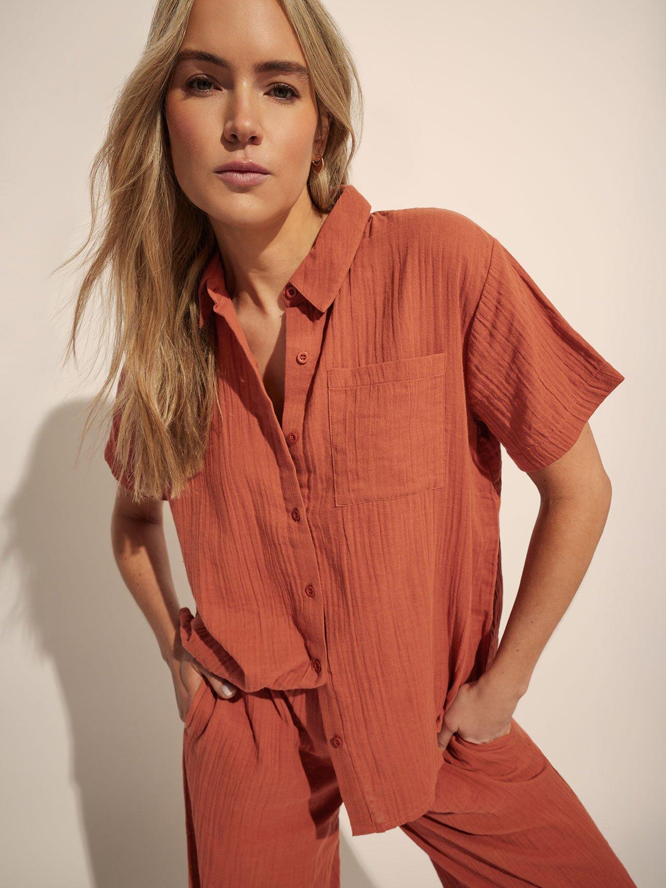 undefined Tall Cheesecloth Short Sleeve Shirt