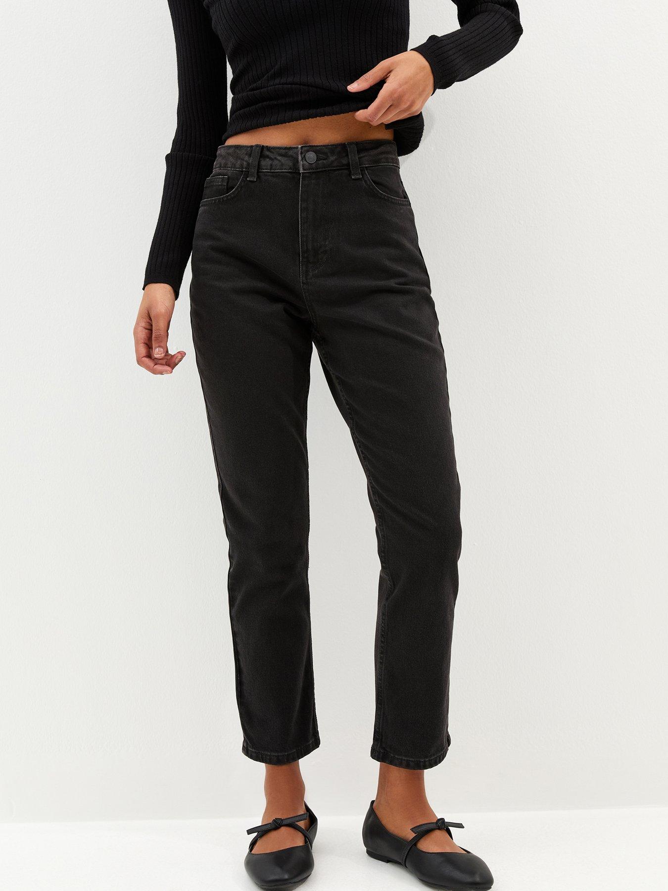 New Look Washed Black Hannah Ankle Grazer Straight Leg Jeans