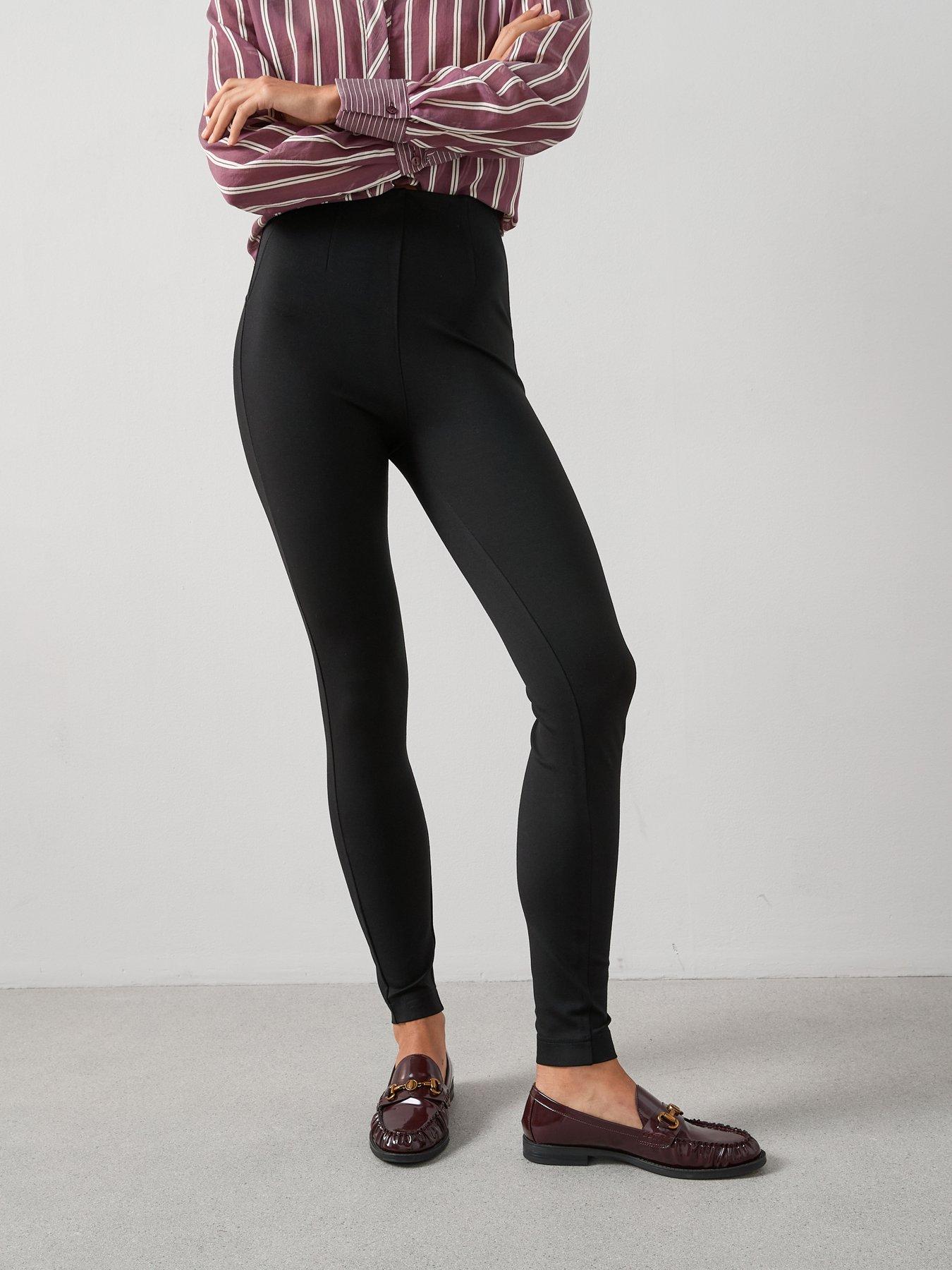 undefined Bodyshape High Waisted Ponte Sculpting Leggings- Black