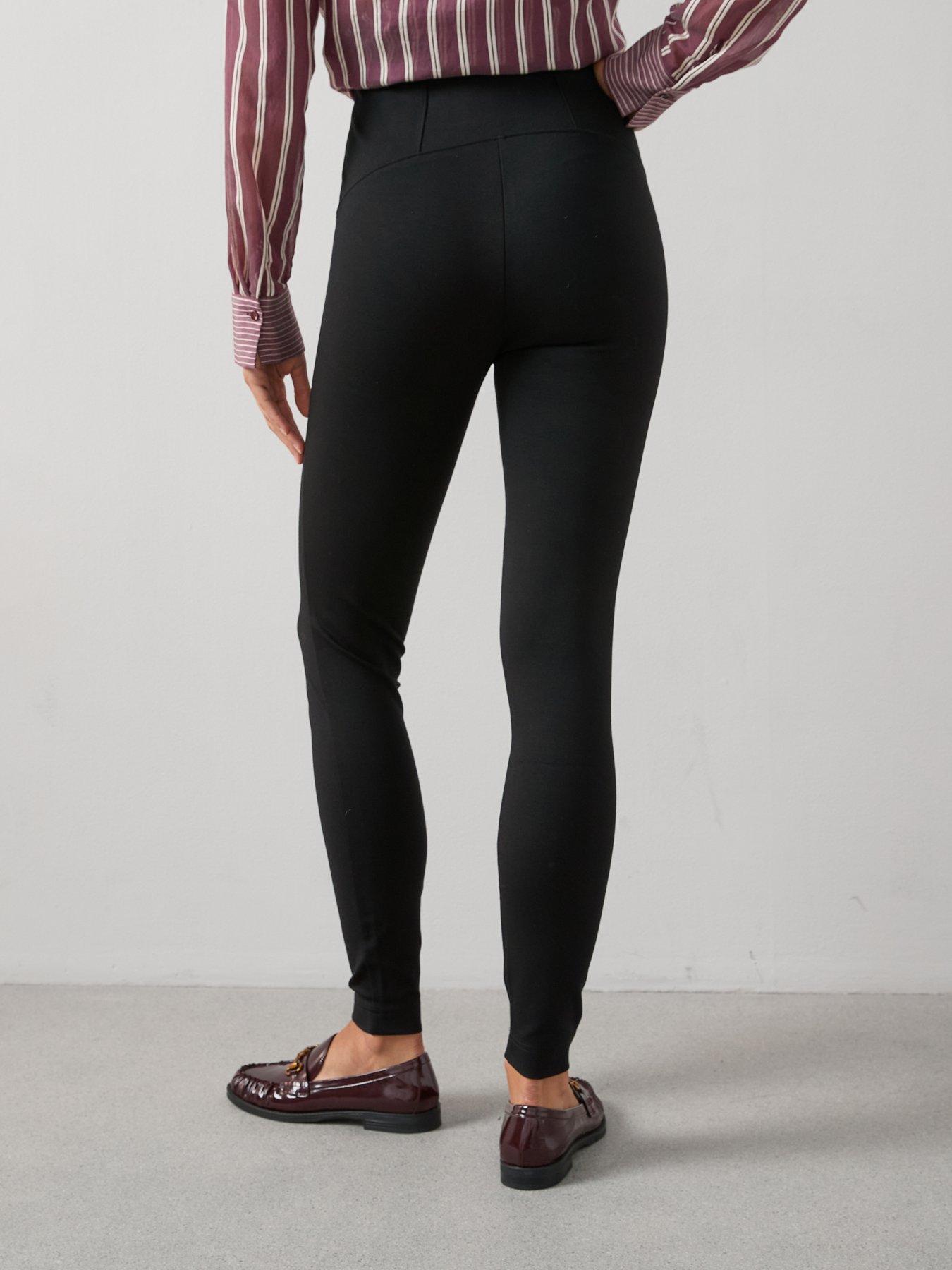 Image 2 of 6 of The Very Collection Bodyshape High Waisted Ponte Sculpting Leggings- Black