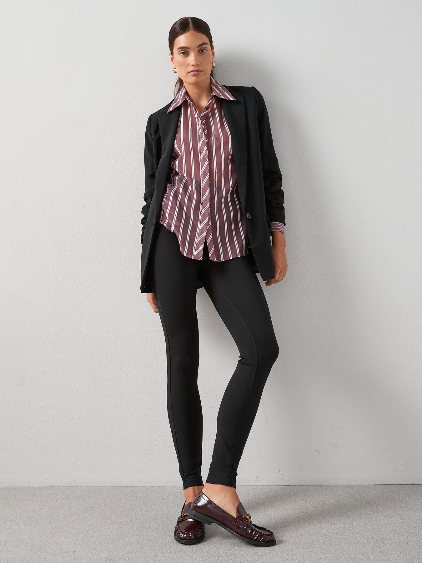 Image 3 of 6 of The Very Collection Bodyshape High Waisted Ponte Sculpting Leggings- Black