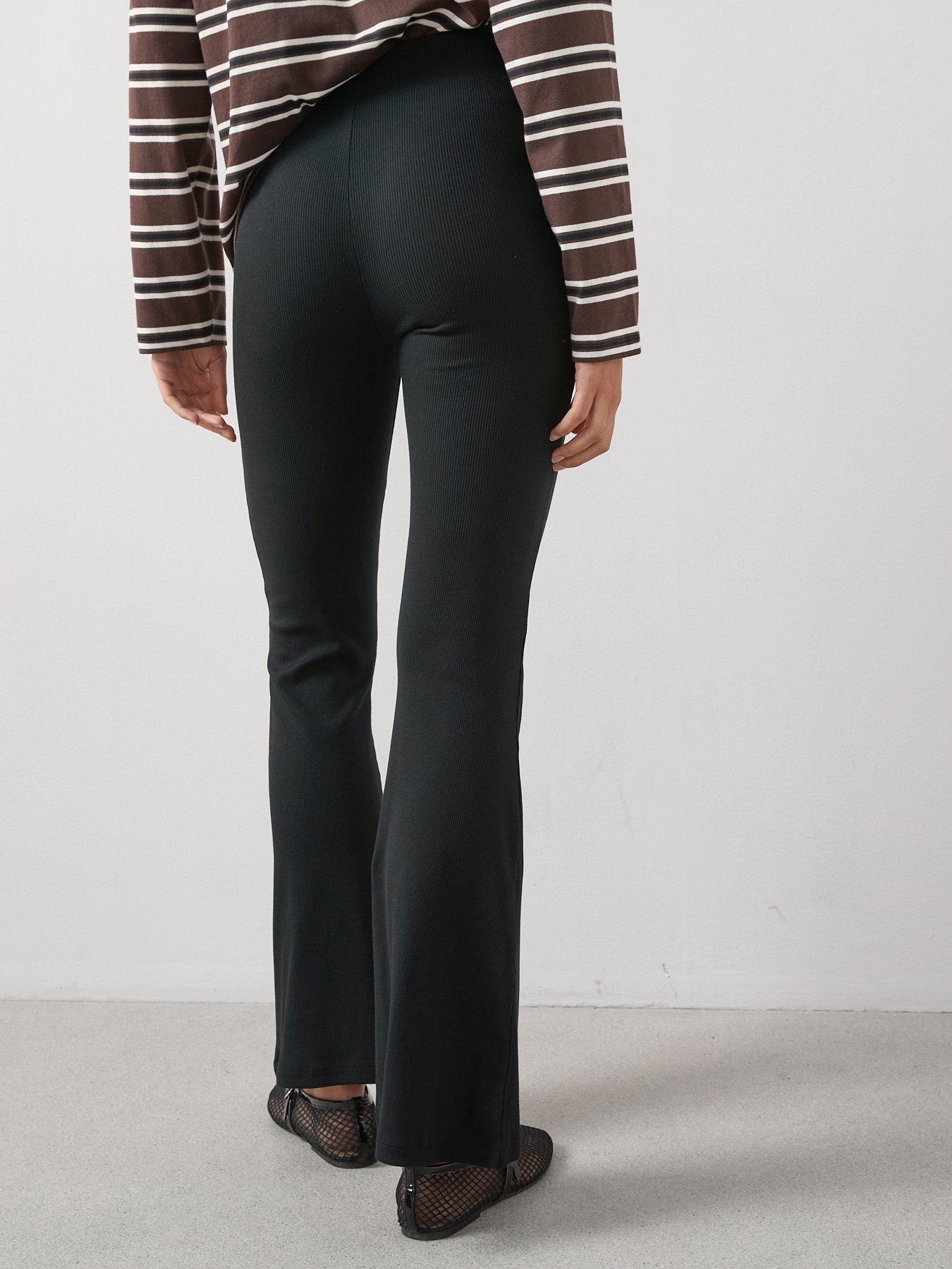 stillFront image of the-very-collection-rib-flare-legging-black