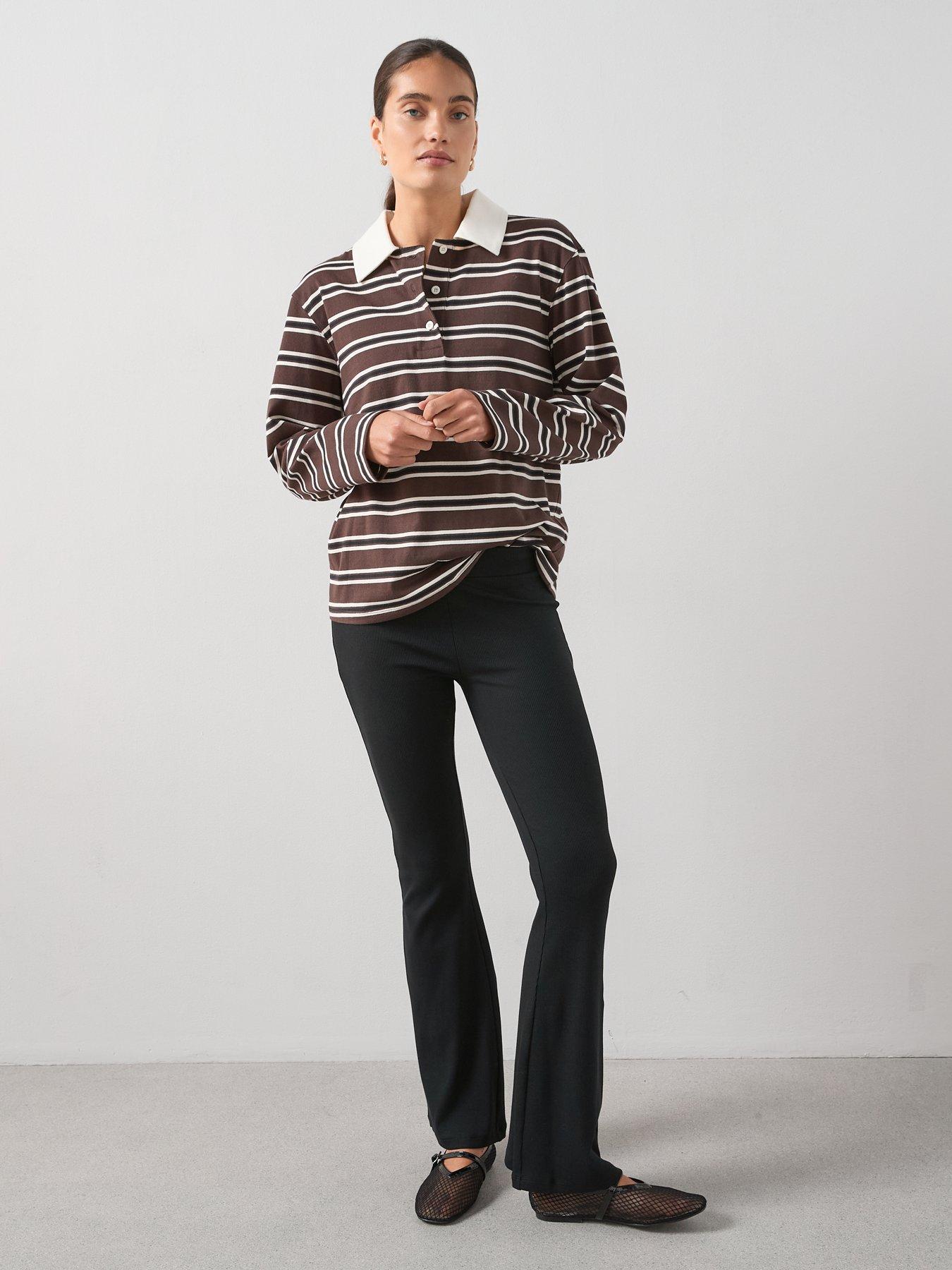  image of the-very-collection-rib-flare-legging-black