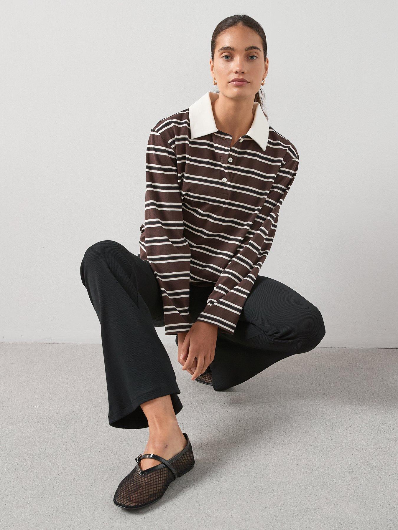  image of the-very-collection-rib-flare-legging-black