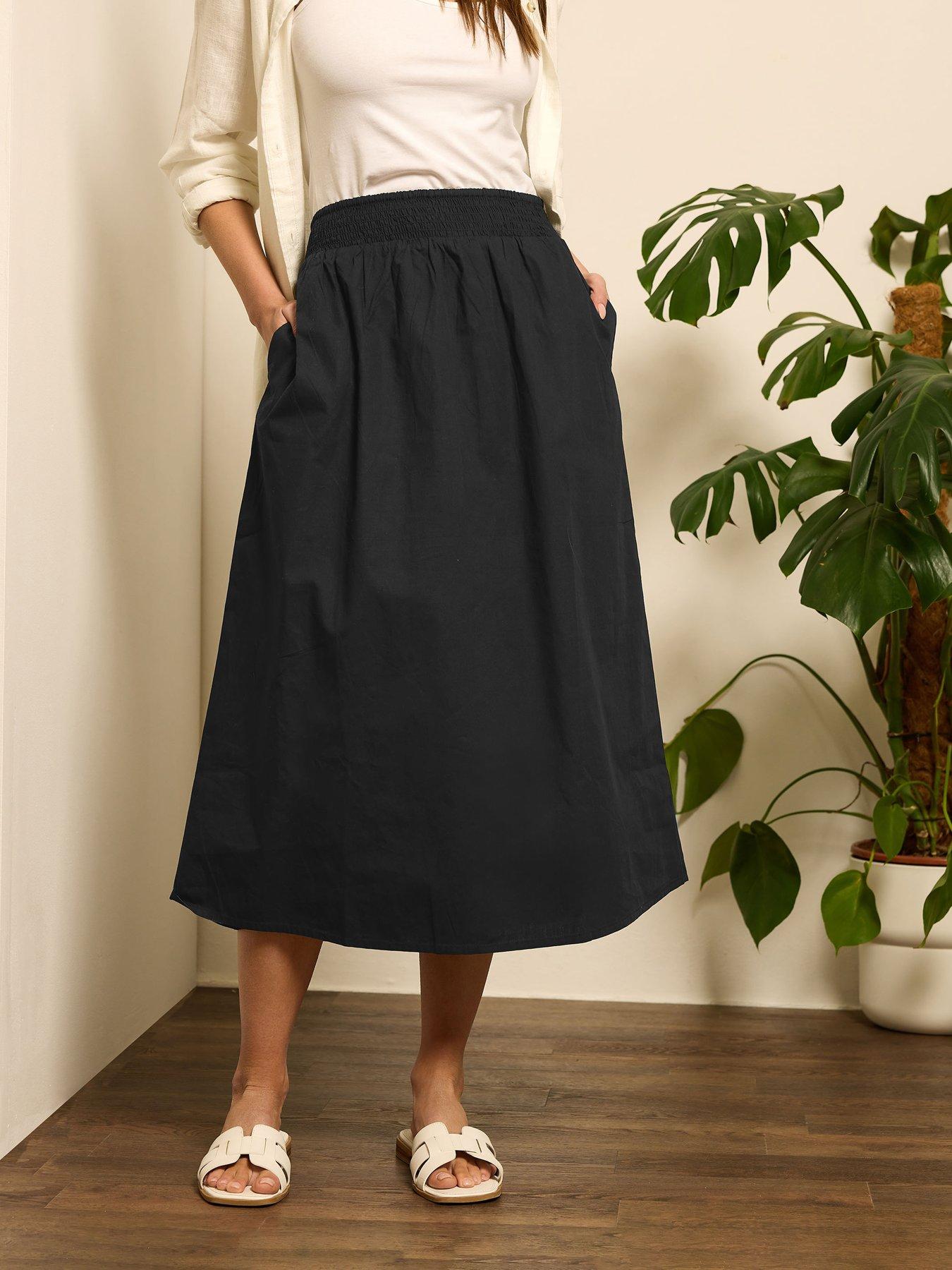 undefined Cotton Poplin Midi Skirt