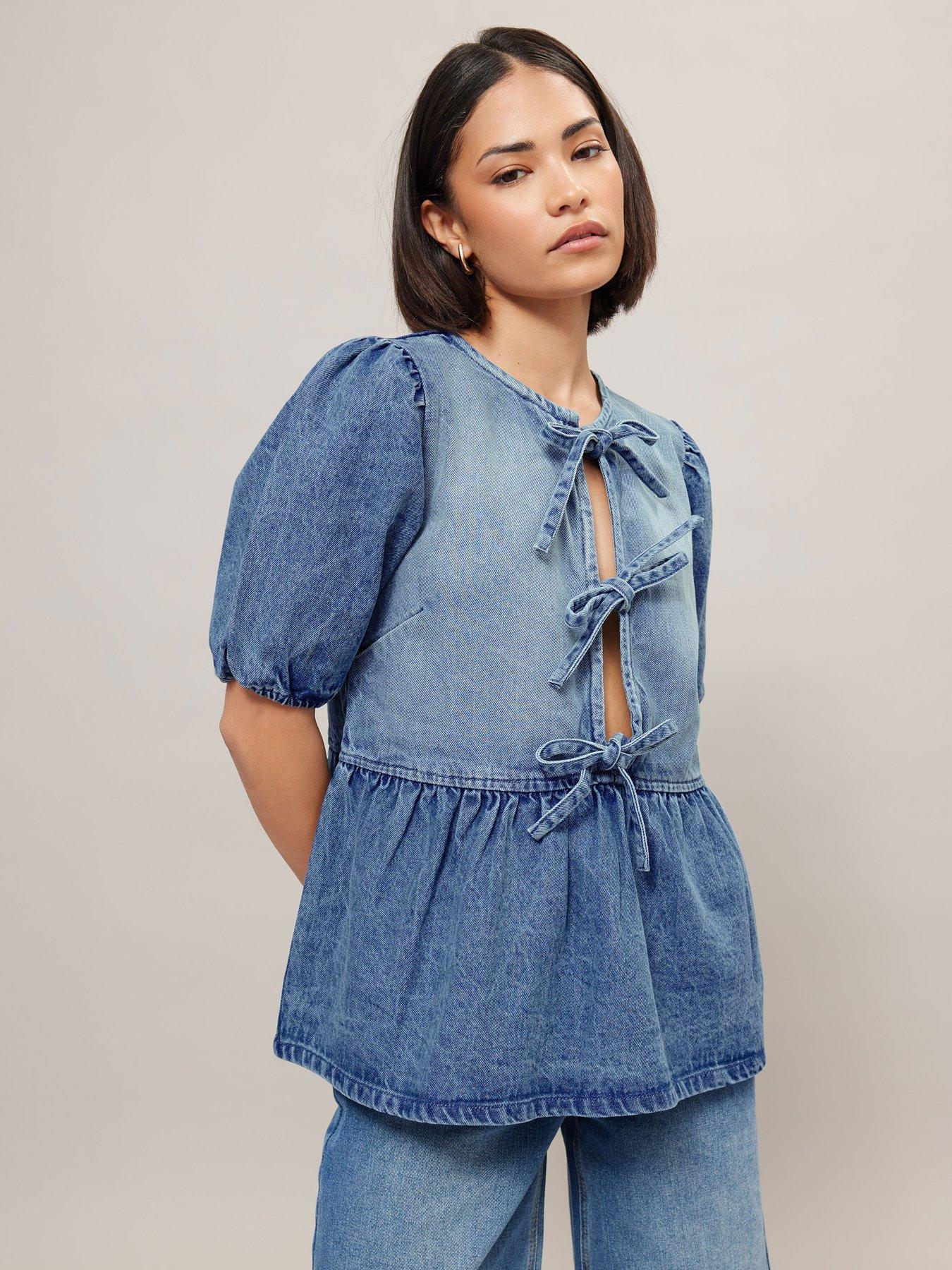 undefined Petite Tie Peplum Top