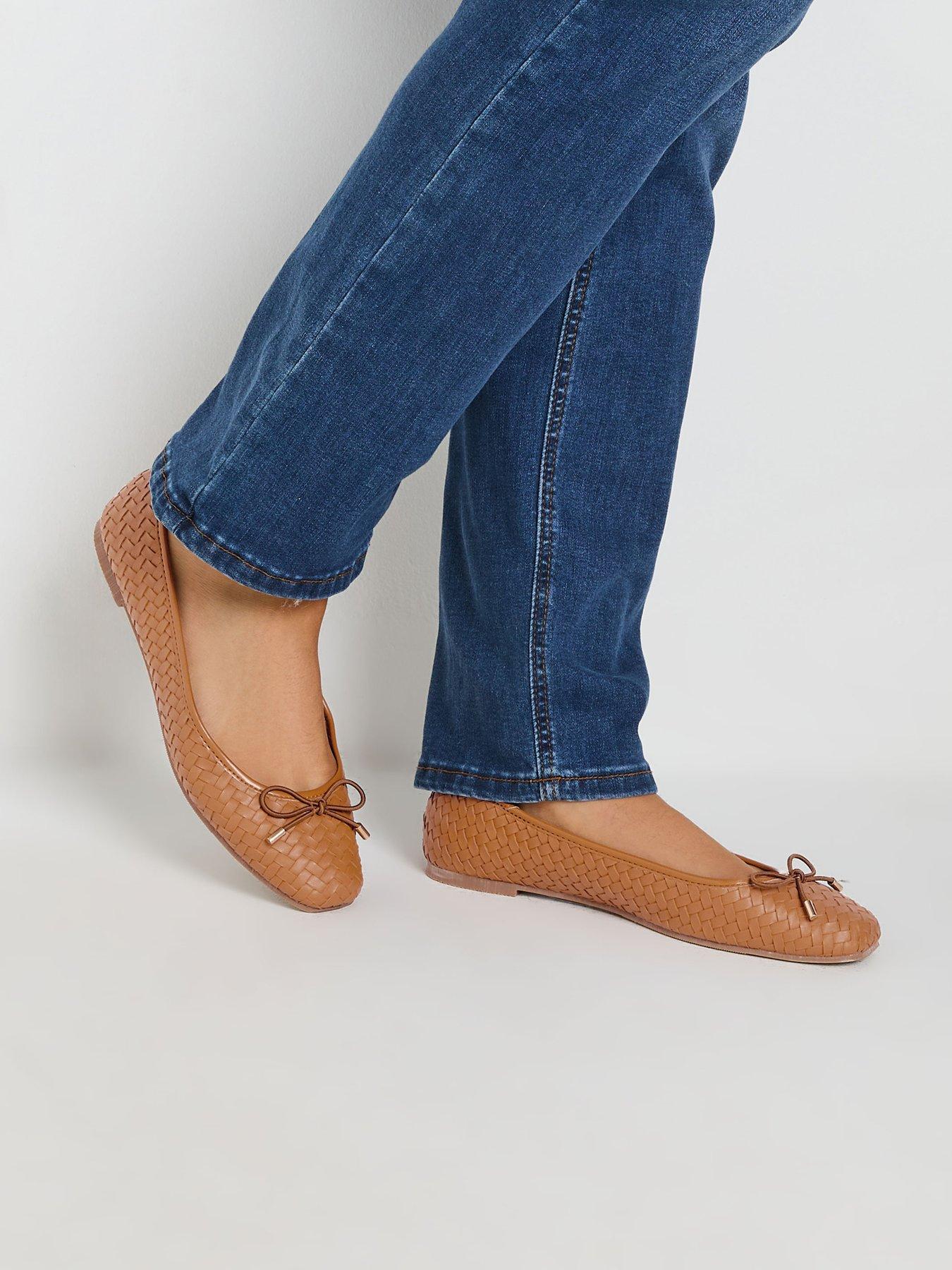  image of long-tall-sally-woven-ballet-pump