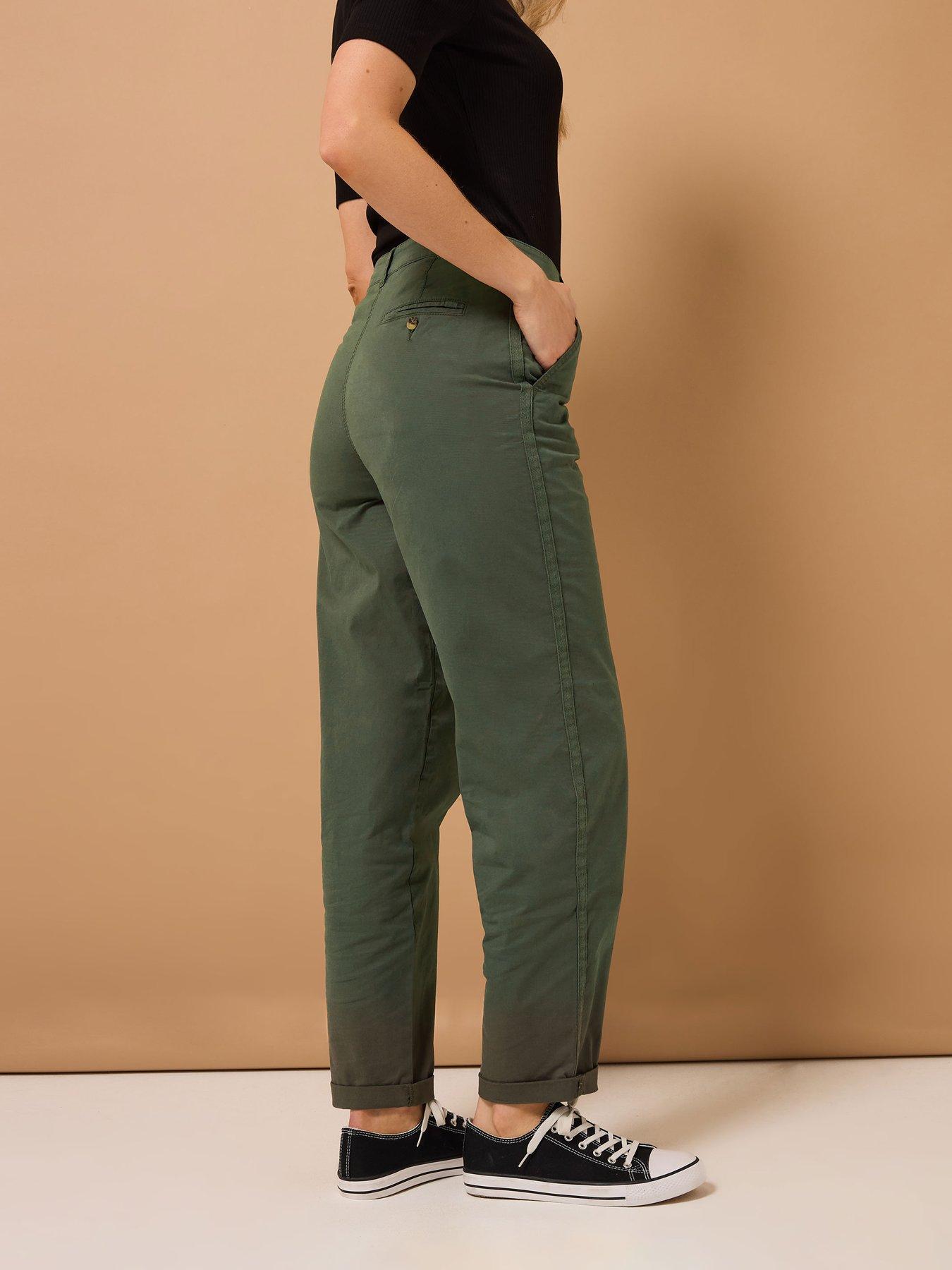  image of long-tall-sally-cotton-casual-chino-34-green