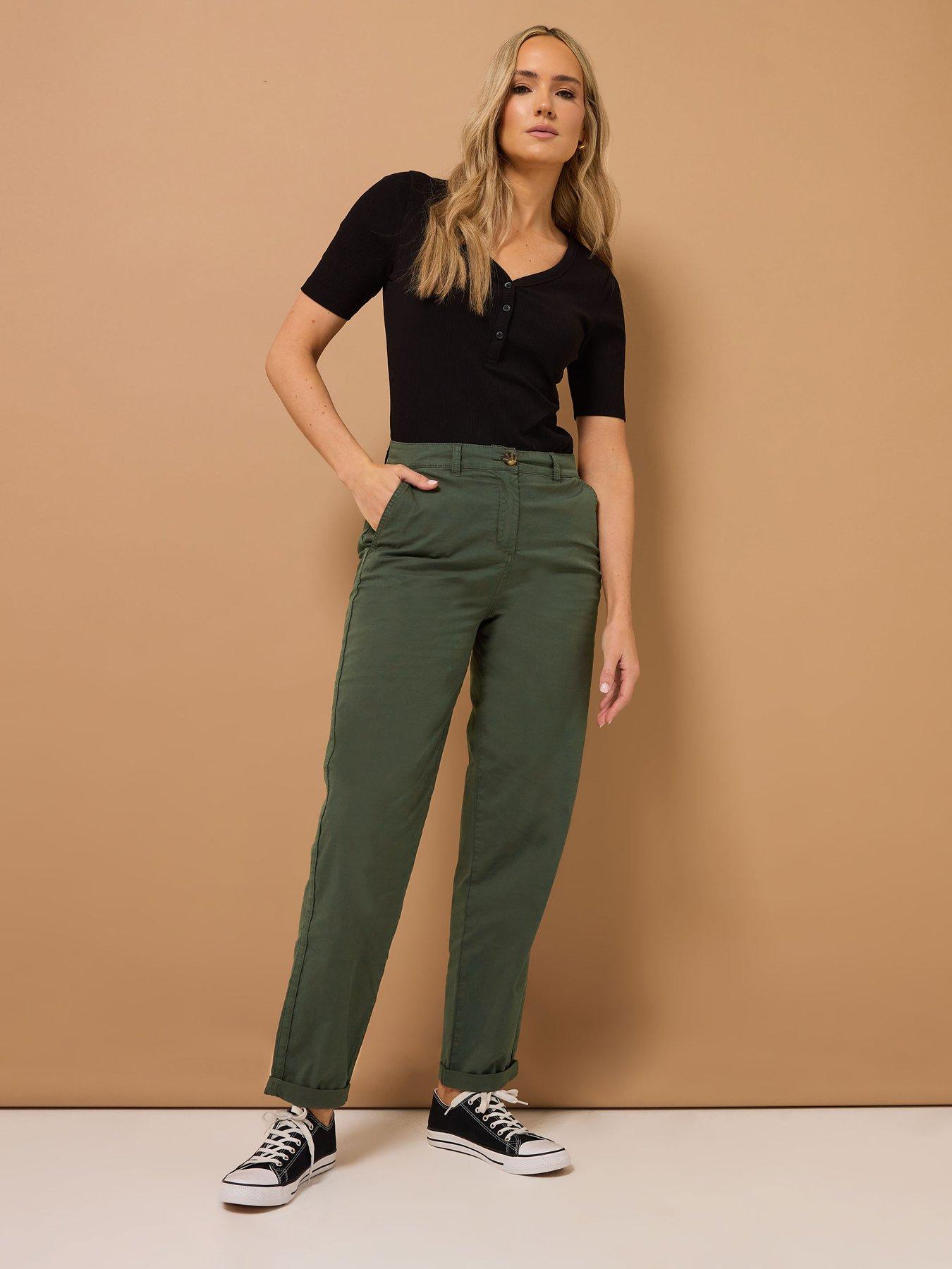  image of long-tall-sally-cotton-casual-chino-34-green