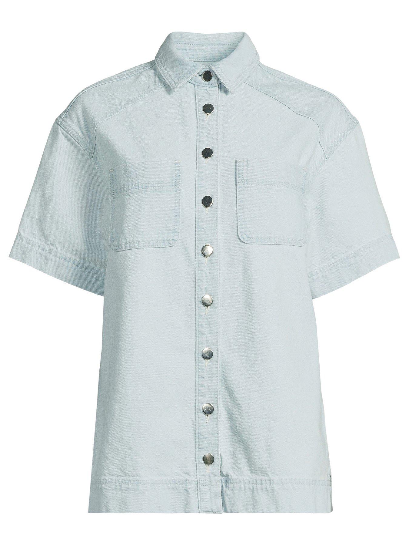 Image 5 of 5 of Michelle Keegan Denim Shirt Co-Ord - Light Wash