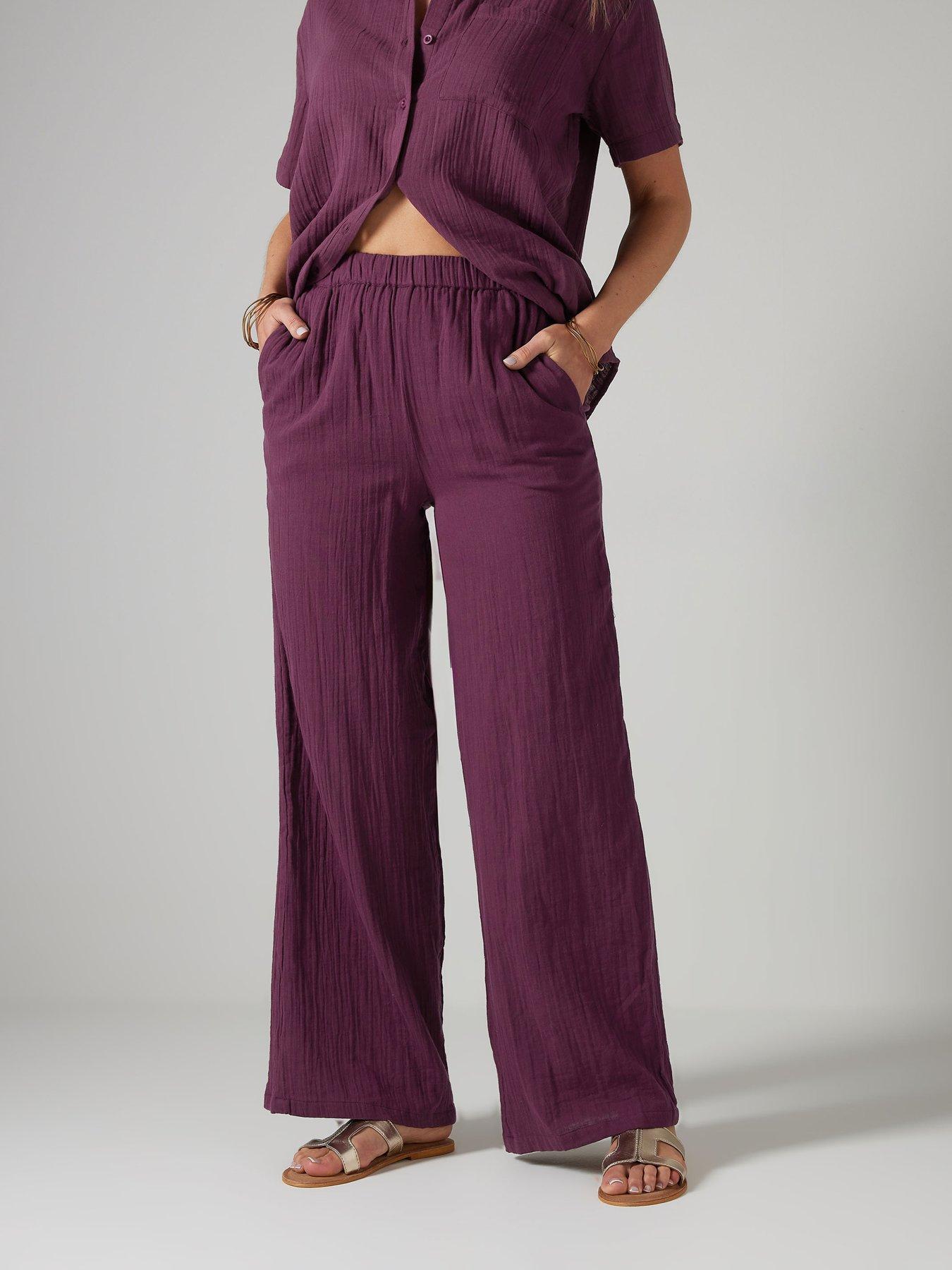  image of long-tall-sally-tall-cheesecloth-wide-leg-trouser-34