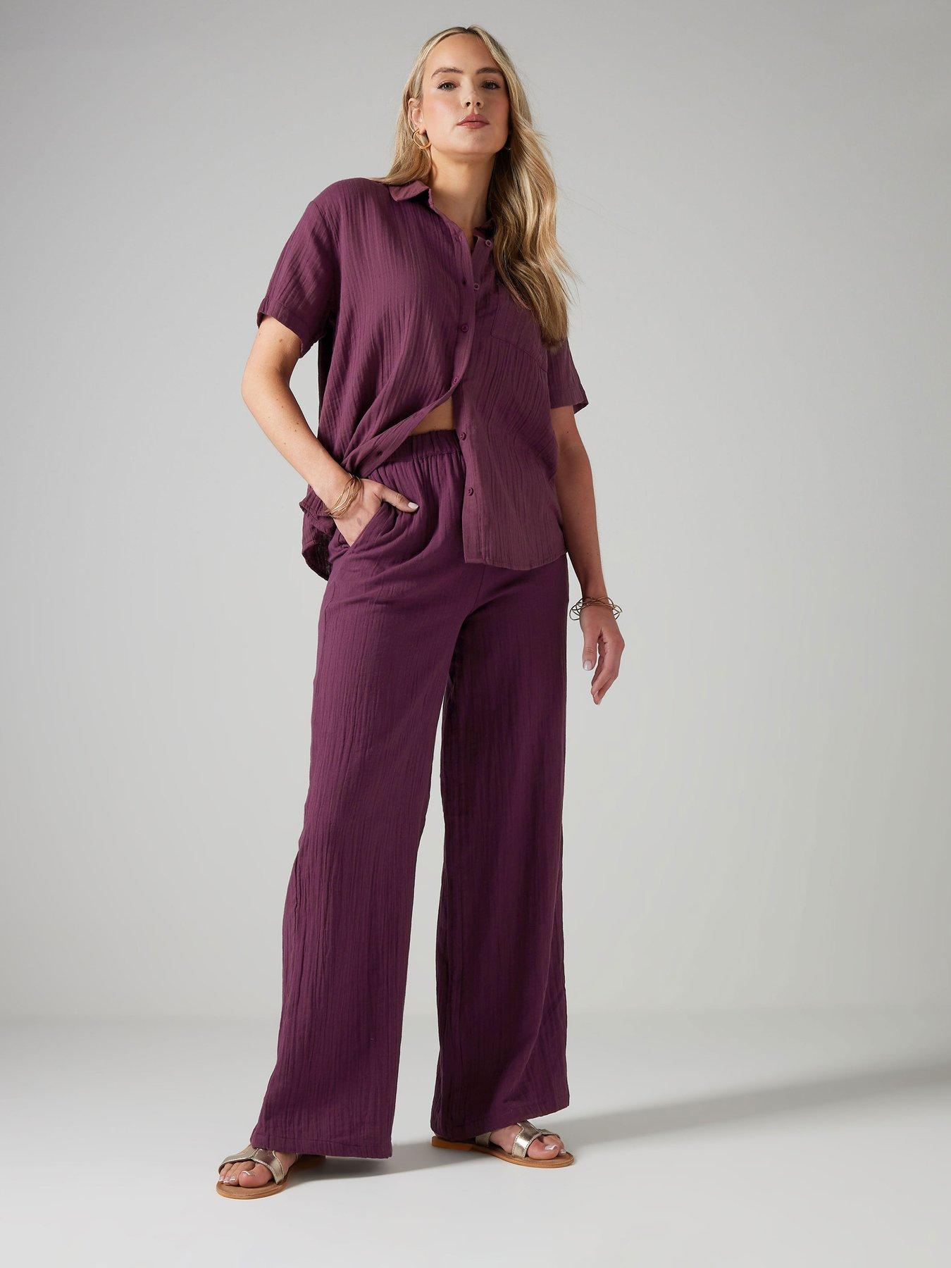  image of long-tall-sally-tall-cheesecloth-wide-leg-trouser-34