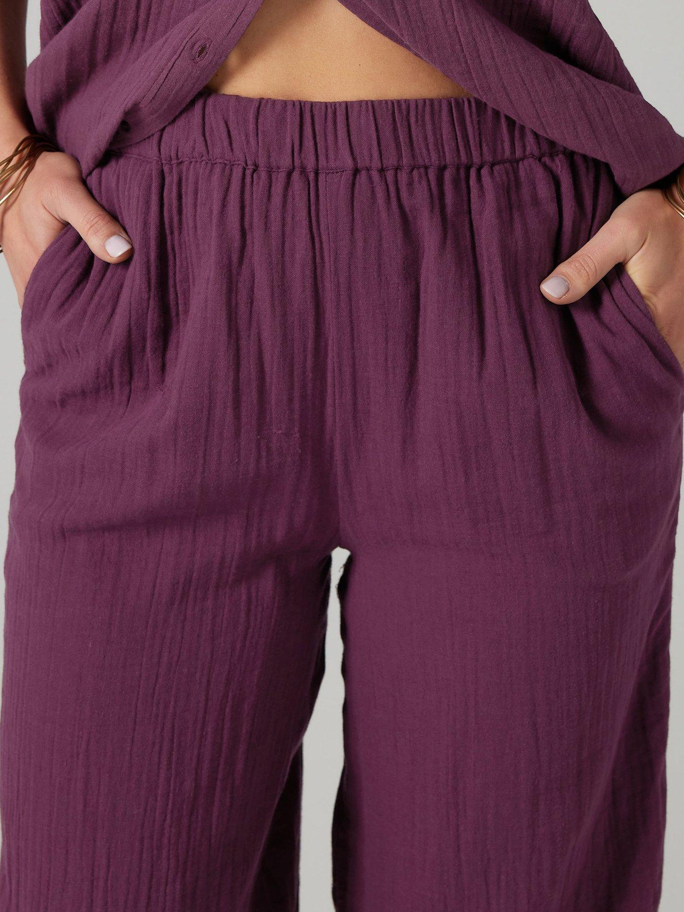  image of long-tall-sally-tall-cheesecloth-wide-leg-trouser-34