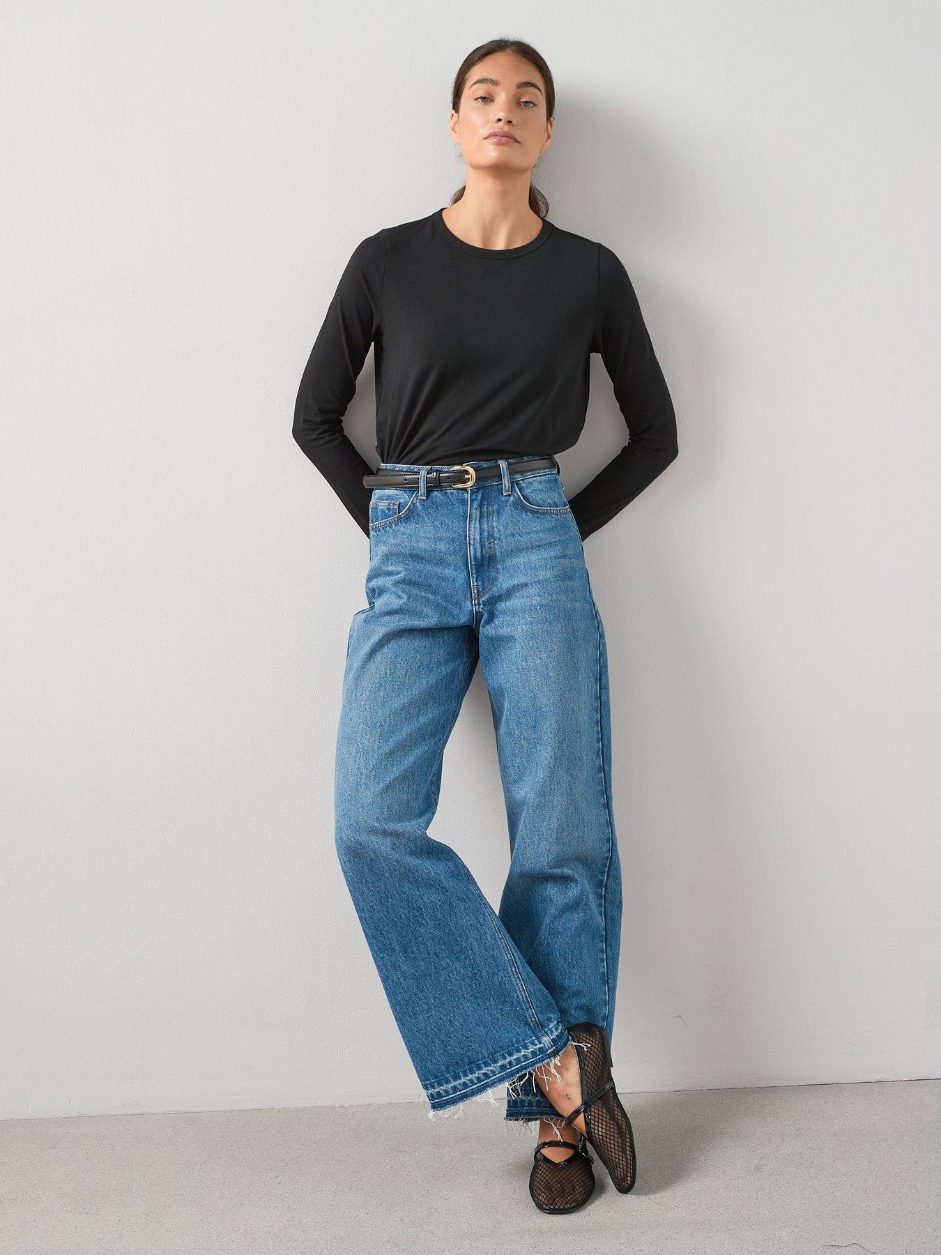 Image 3 of 6 of The Very Collection Long Sleeve Oversized Basic Top - Black
