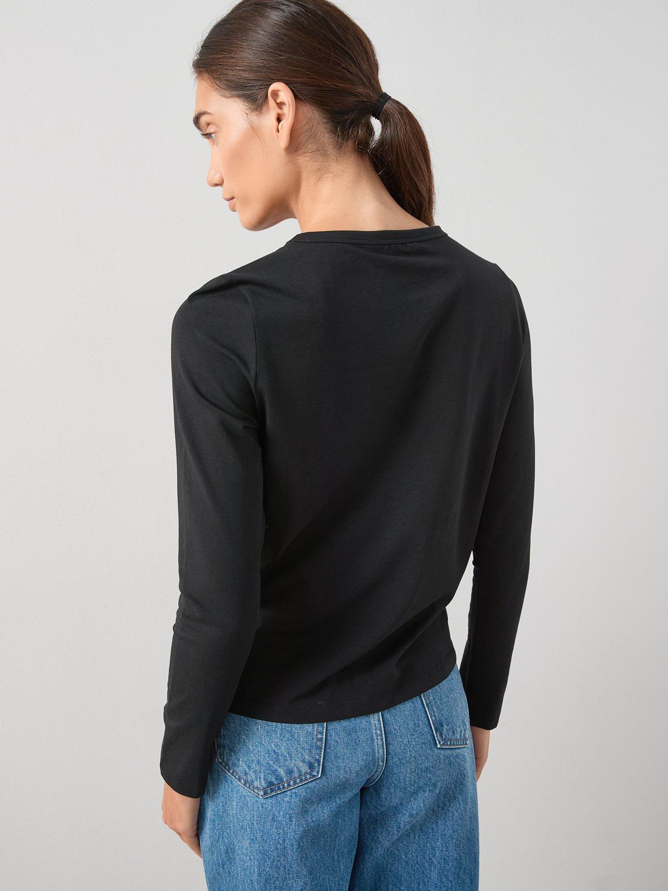 Image 5 of 6 of The Very Collection Long Sleeve Oversized Basic Top - Black