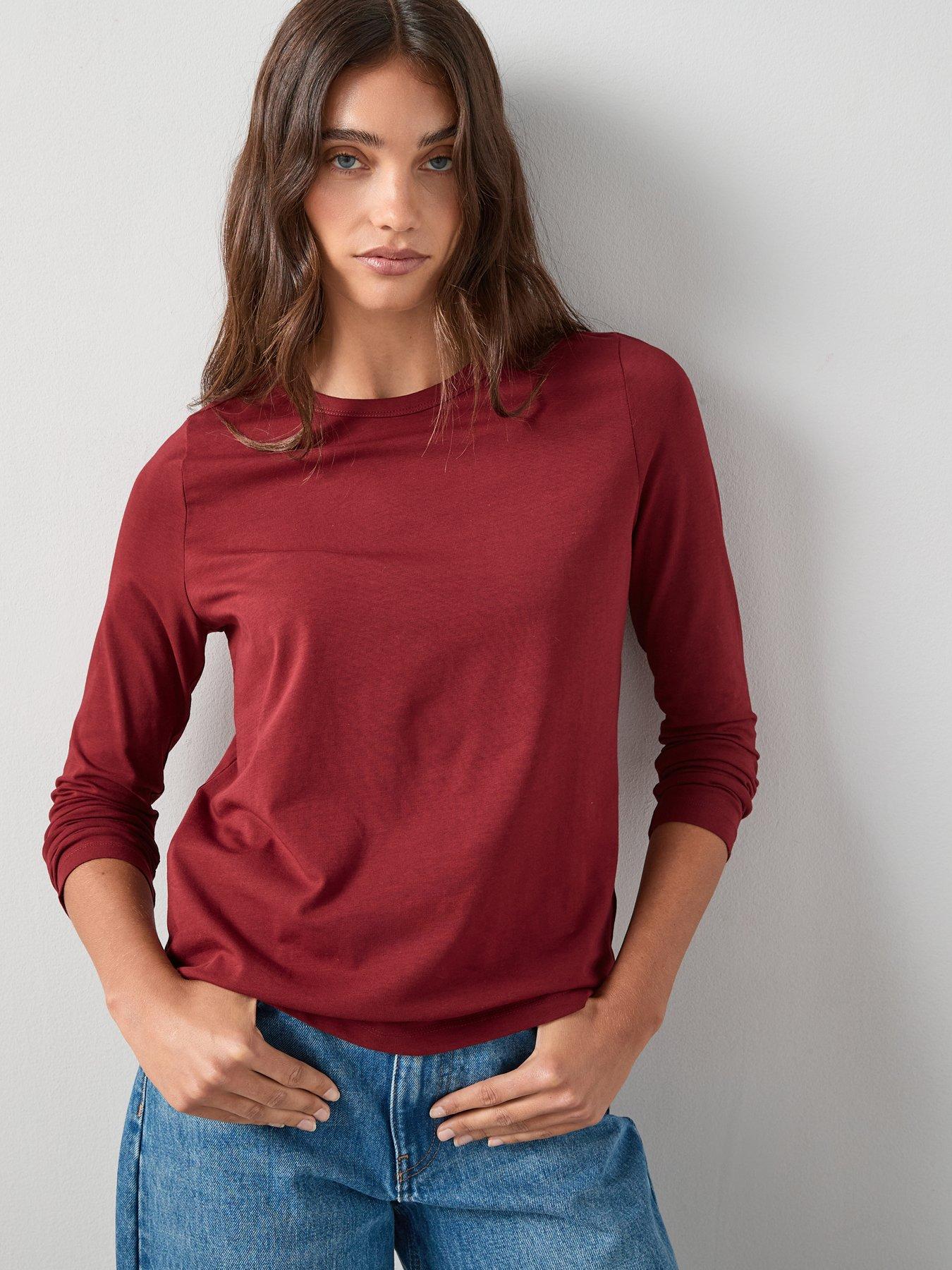 undefined Long Sleeve Oversized Basic Top