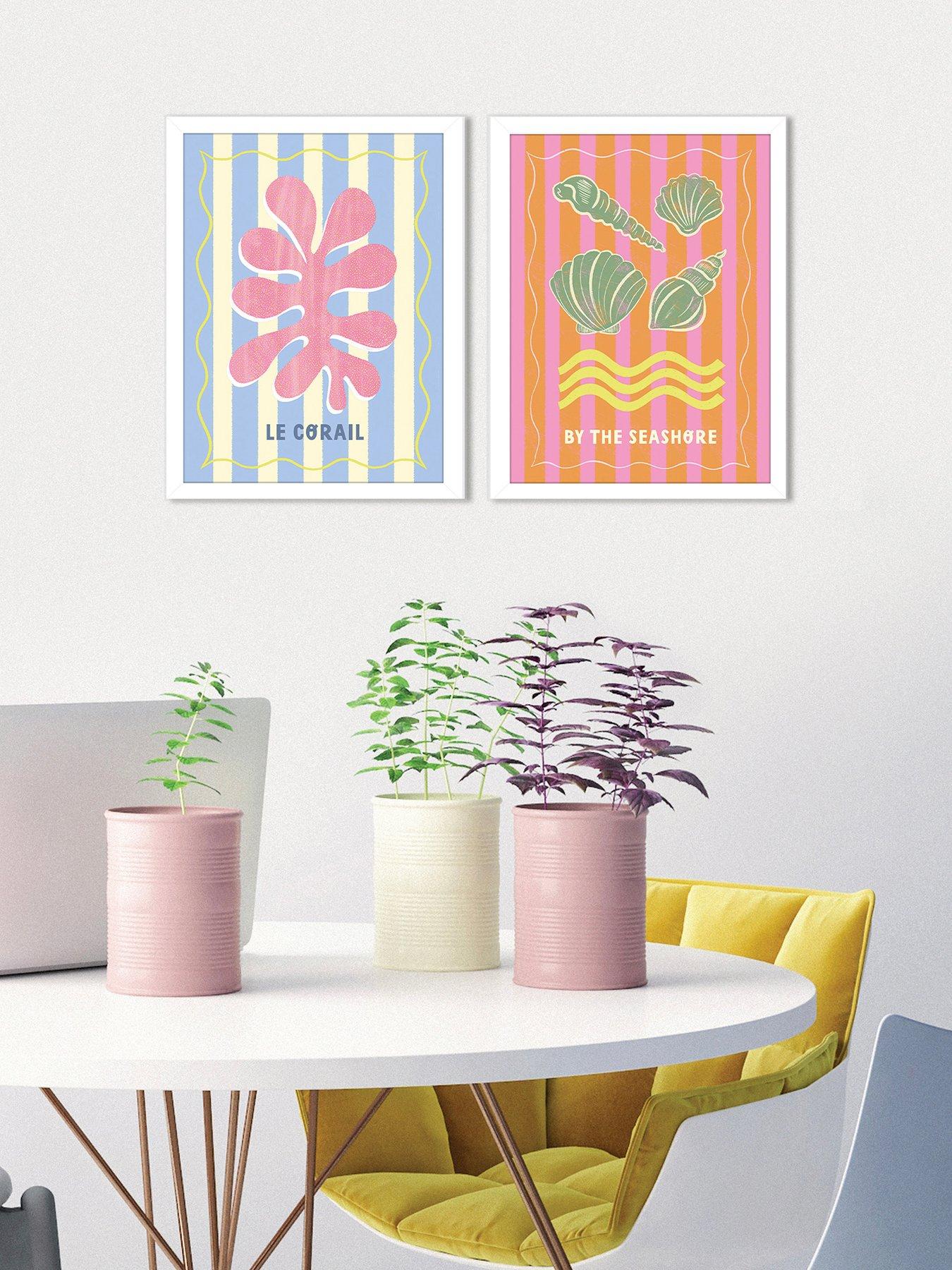  image of the-art-group-melissa-donne-le-corail-by-the-seashore-set-of-2-framed-prints-33x43cms