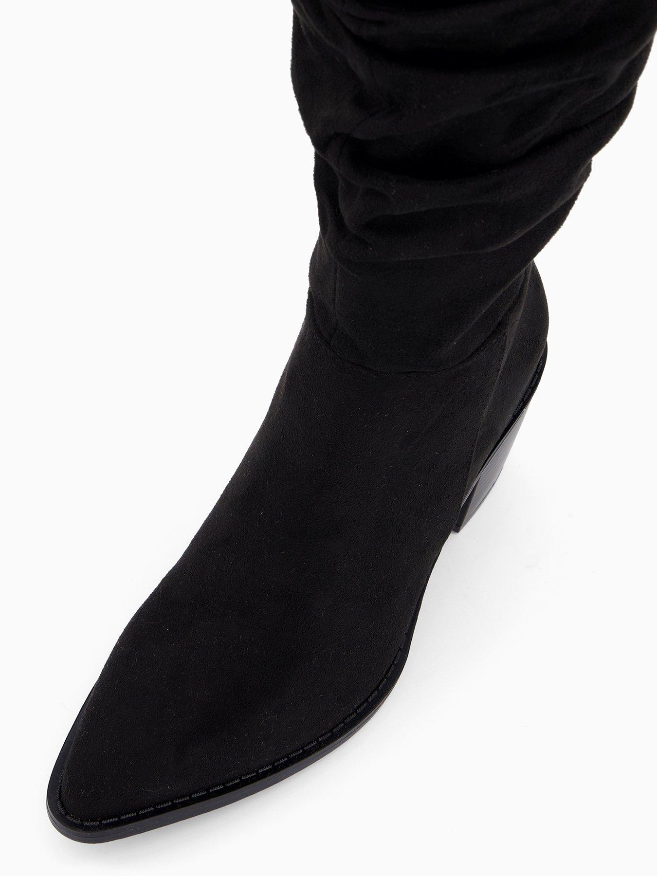 Image 5 of 7 of V by Very Wide Fit Slouch Knee Boots - Black