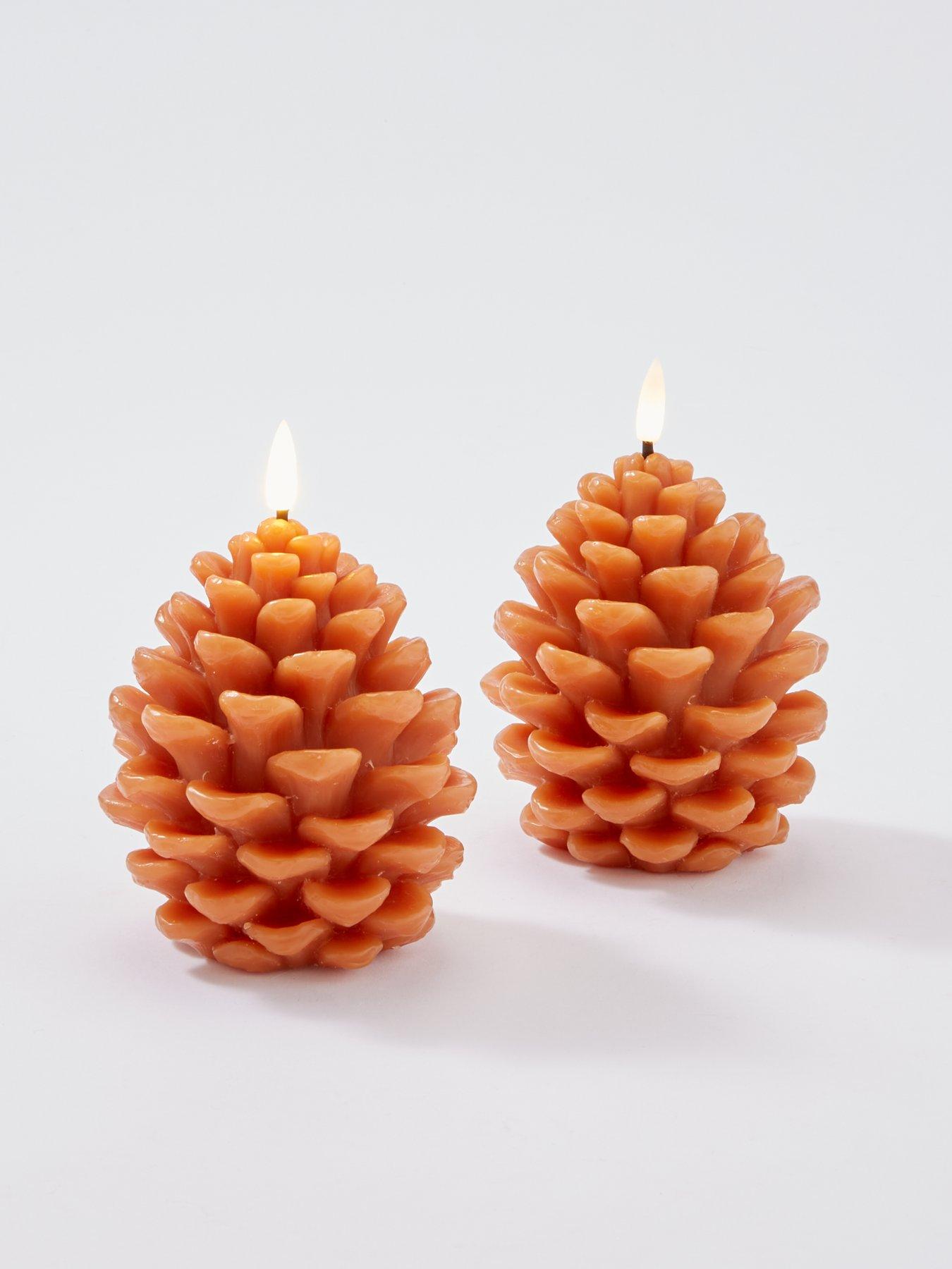 Image 2 of 3 of Very Home Set of 2 Pinecone LED Candle&nbsp;Autumn Decorations
