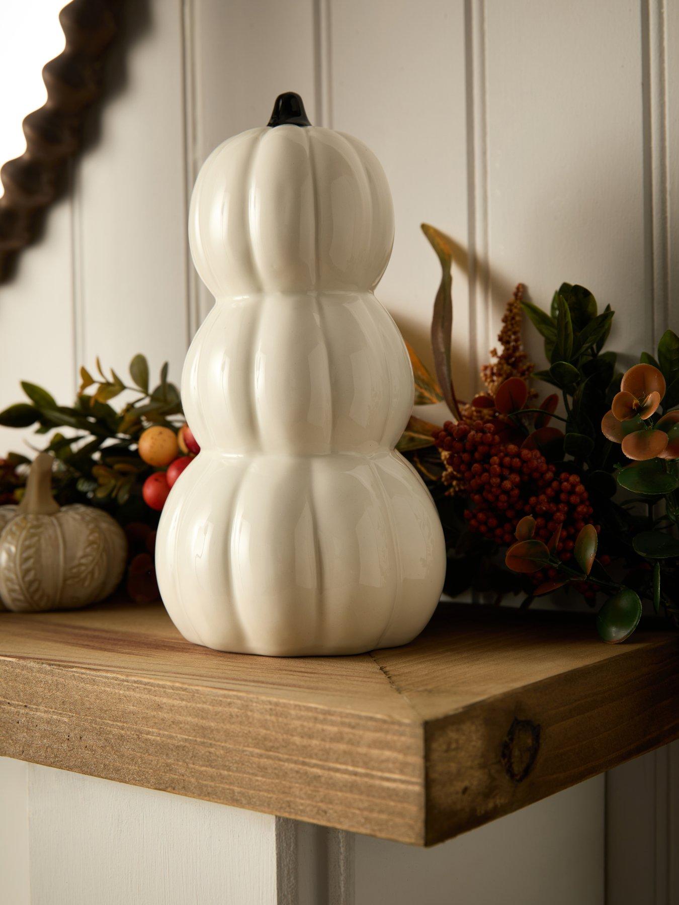 undefined 24.5cm Stacked Ceramic Pumpkin Halloween Decoration