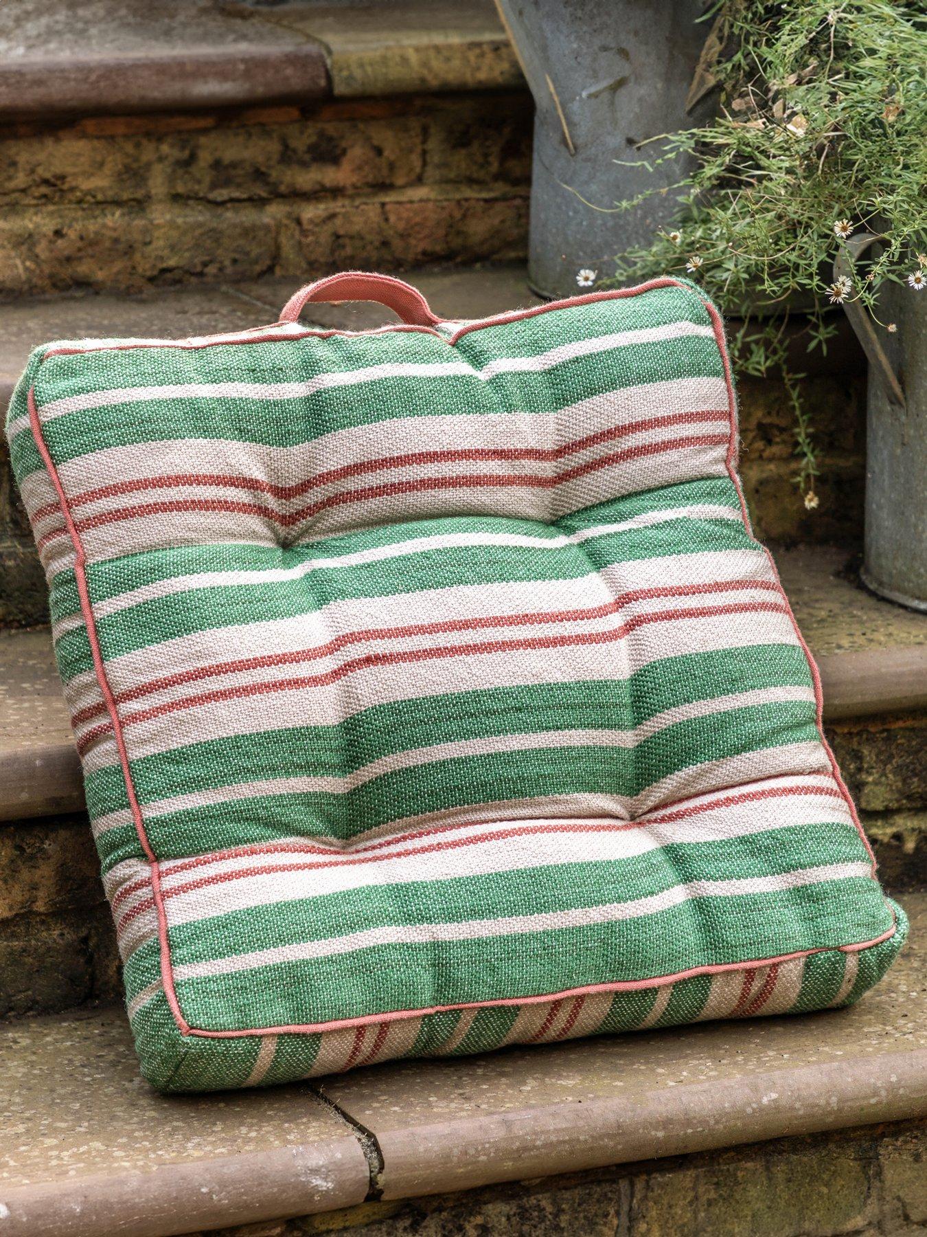 undefined Sina Stripe Woven Floor Cushion - Apricot