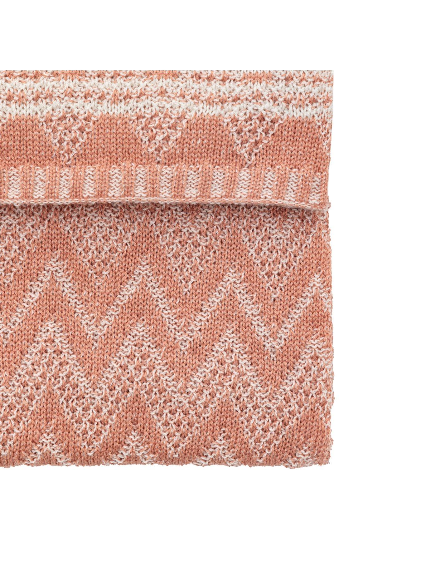  image of gallery-nalu-knitted-herringbone-throw-apricotnbsp