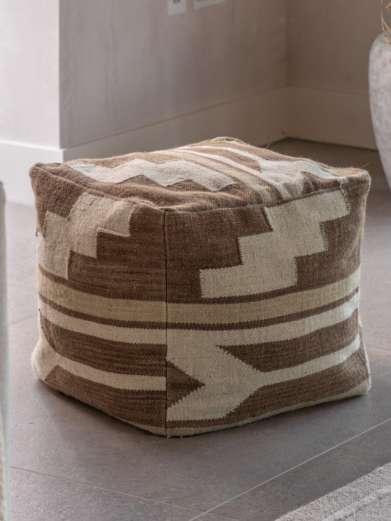 Image 1 of 6 of Gallery Herning Tonal Pouffe Natural- 500x500x450mm