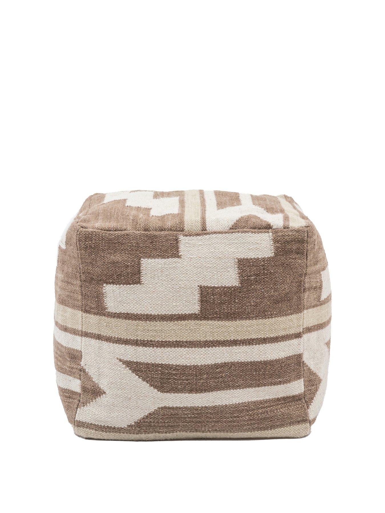Image 2 of 6 of Gallery Herning Tonal Pouffe Natural- 500x500x450mm