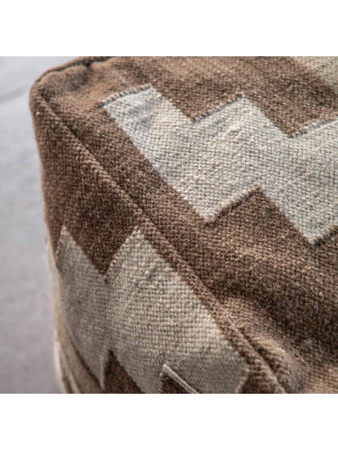 Image 3 of 6 of Gallery Herning Tonal Pouffe Natural- 500x500x450mm