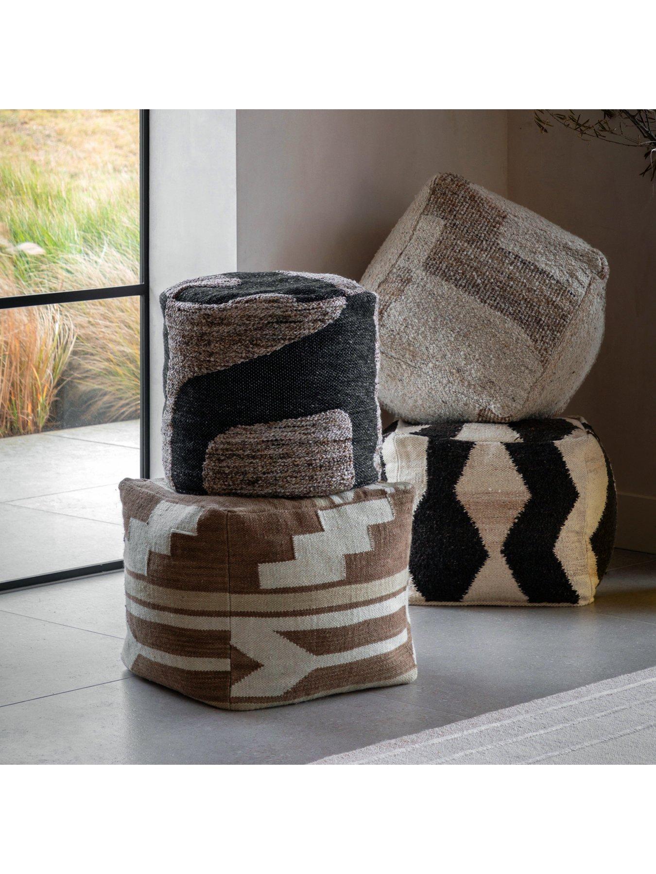 Image 4 of 6 of Gallery Herning Tonal Pouffe Natural- 500x500x450mm