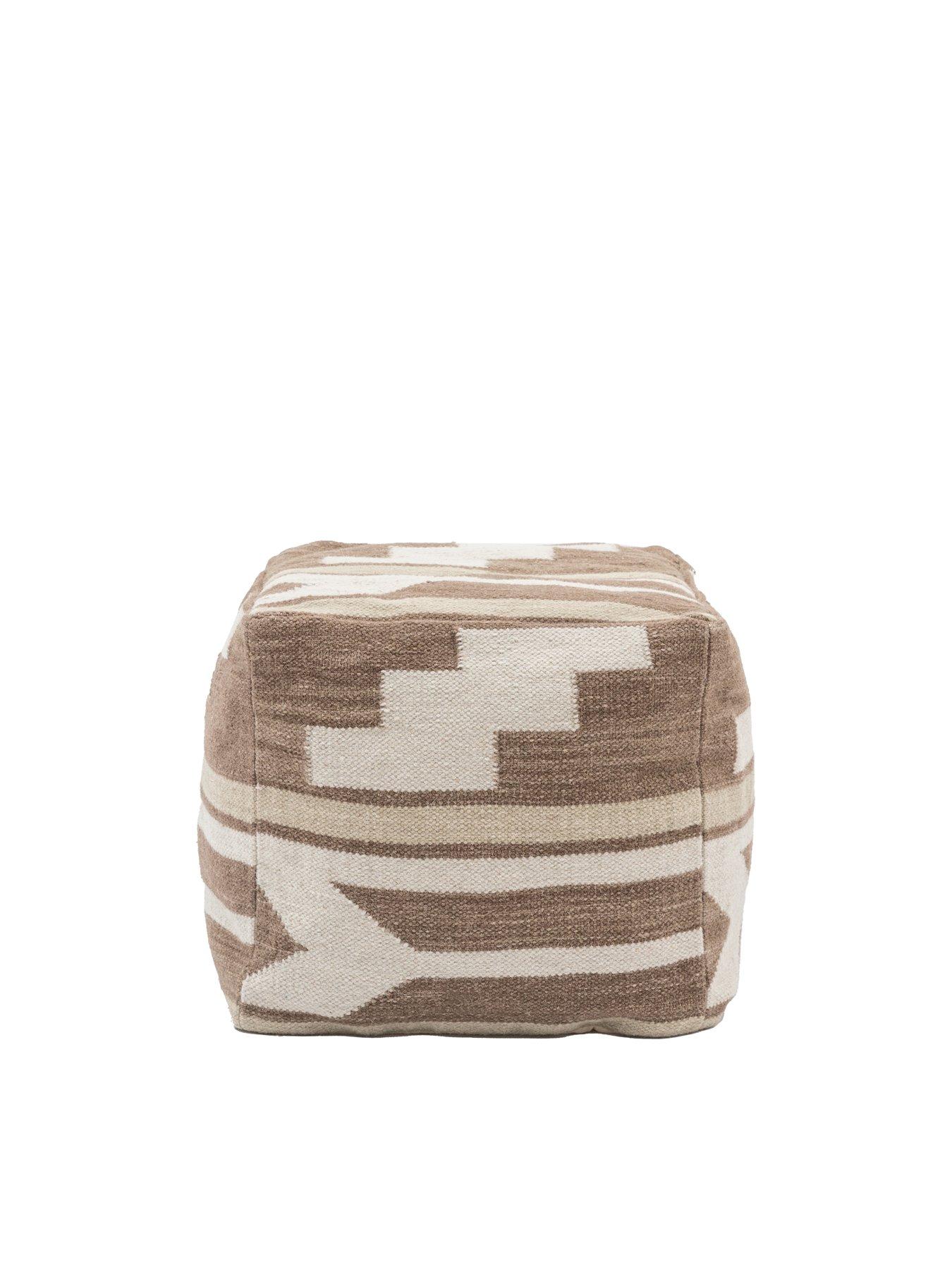 Image 5 of 6 of Gallery Herning Tonal Pouffe Natural- 500x500x450mm