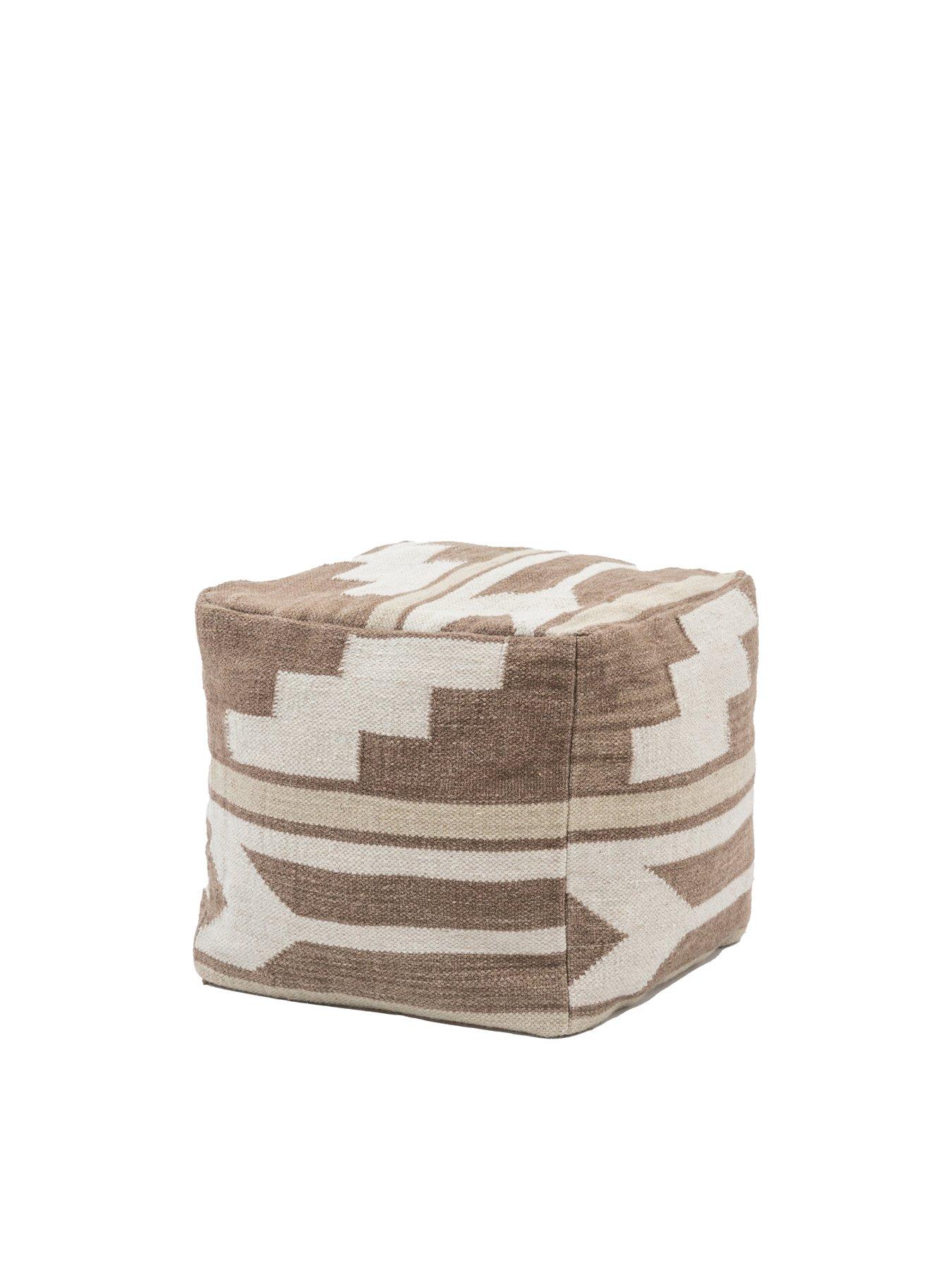 Image 6 of 6 of Gallery Herning Tonal Pouffe Natural- 500x500x450mm