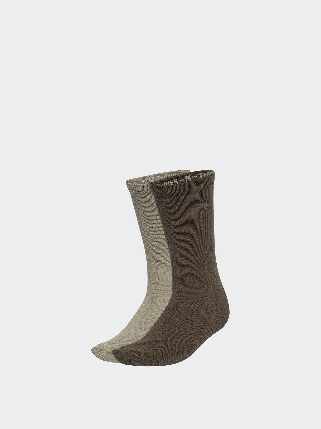 Image 1 of 4 of adidas Originals Unisex 2-Toned Crew Socks 2 Pack - Grey