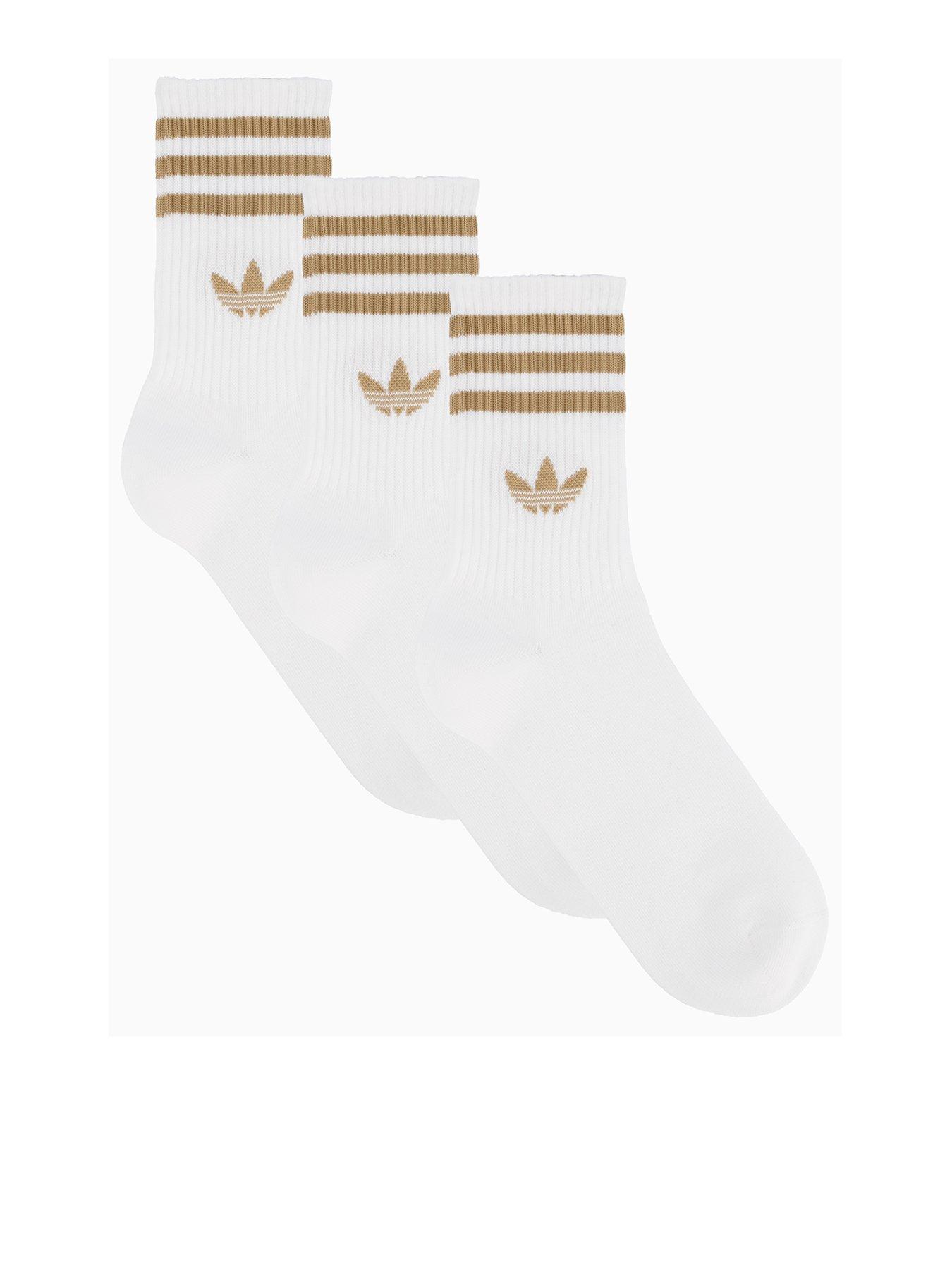 adidas Originals Unisex 3 Stripe Crew Socks 3 Pack - Multi