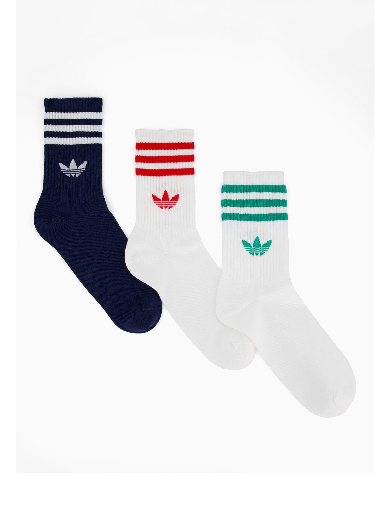 Image 1 of 3 of adidas Originals Men's 3 Stripe Crew Socks 3 Pack - Multi