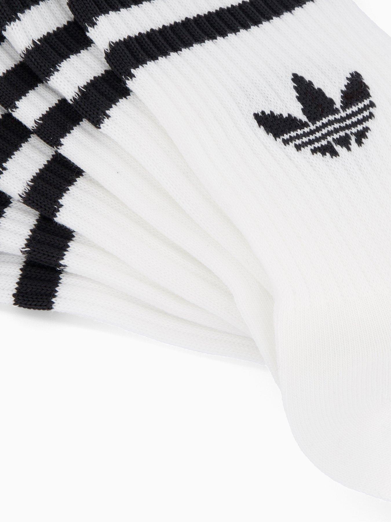 Image 4 of 4 of adidas Originals Unisex 3 Stripe Crew Socks 6 Pack - White