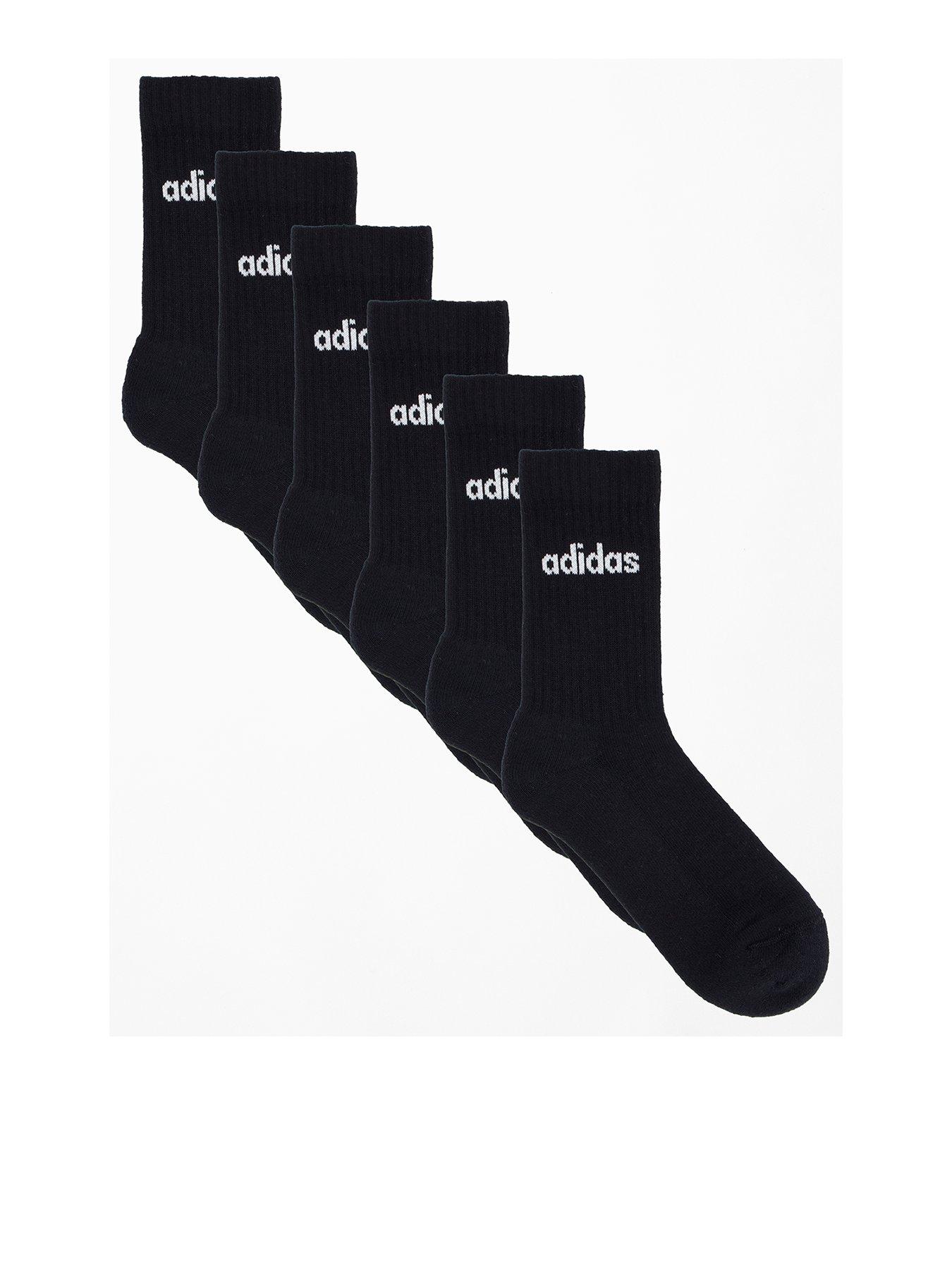 Image 1 of 3 of adidas Sportswear Men's Linear Crew Sock 6 Pack - Black